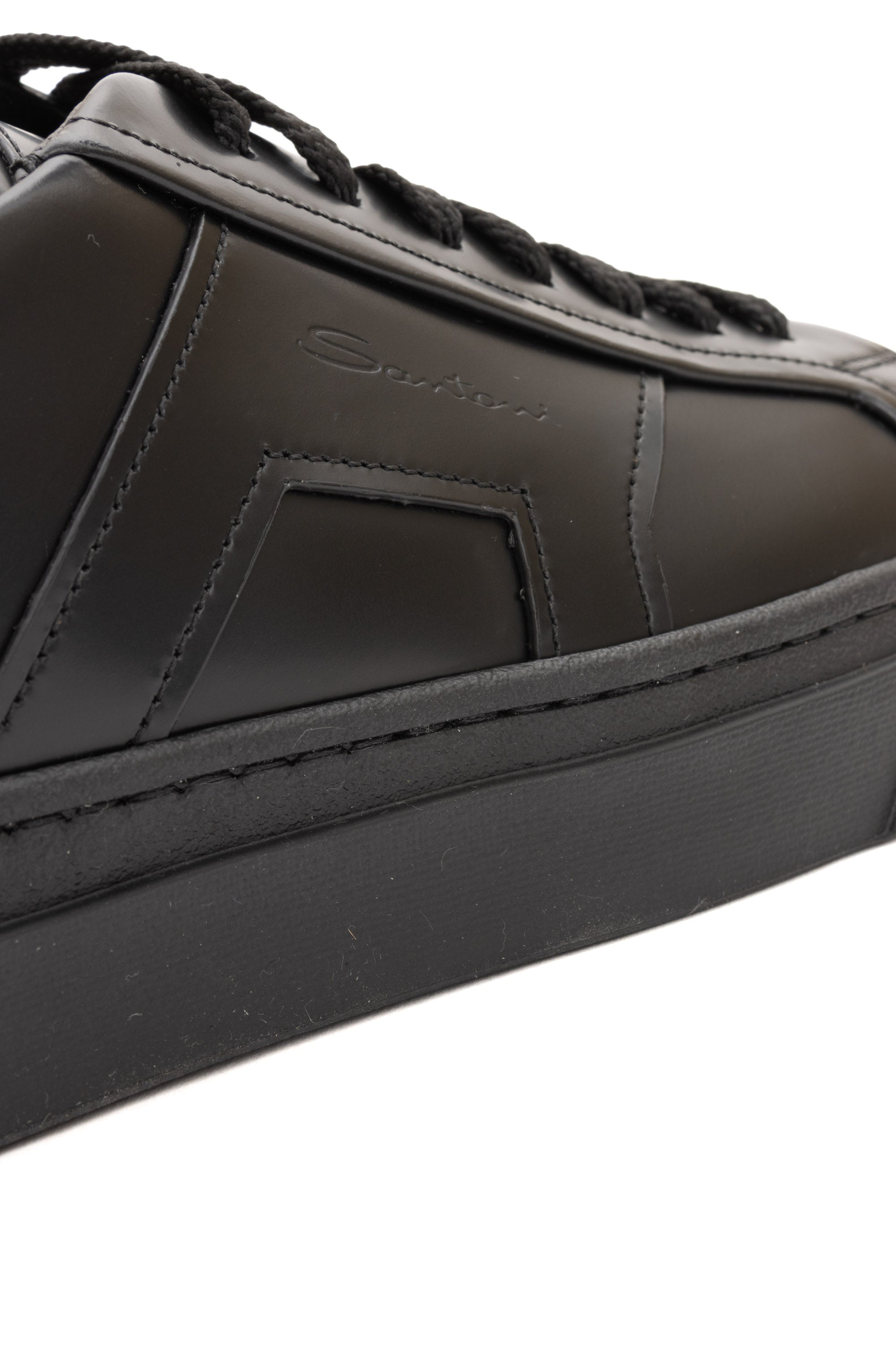 Double Buckle Sneaker in Brushed Calfskin