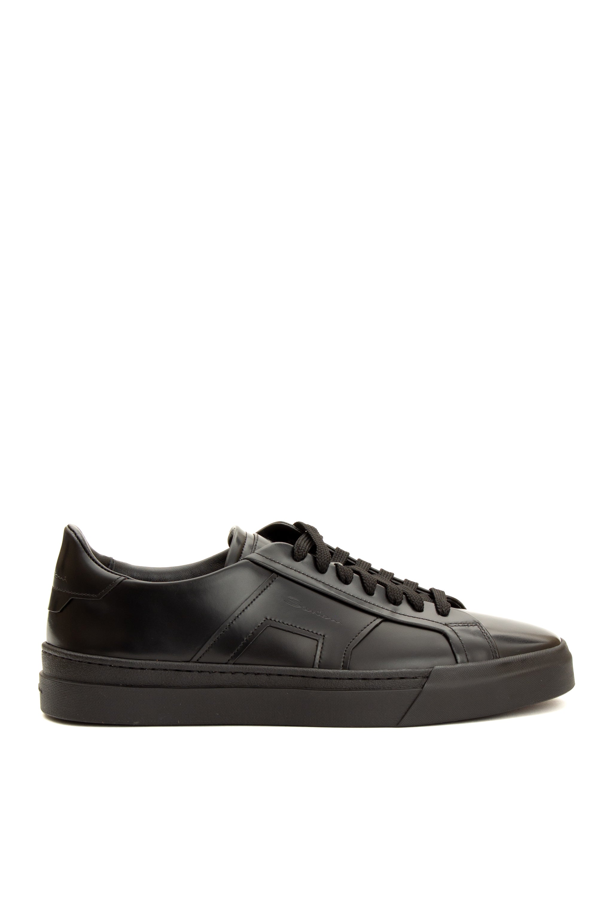 Double Buckle Sneaker in Brushed Calfskin