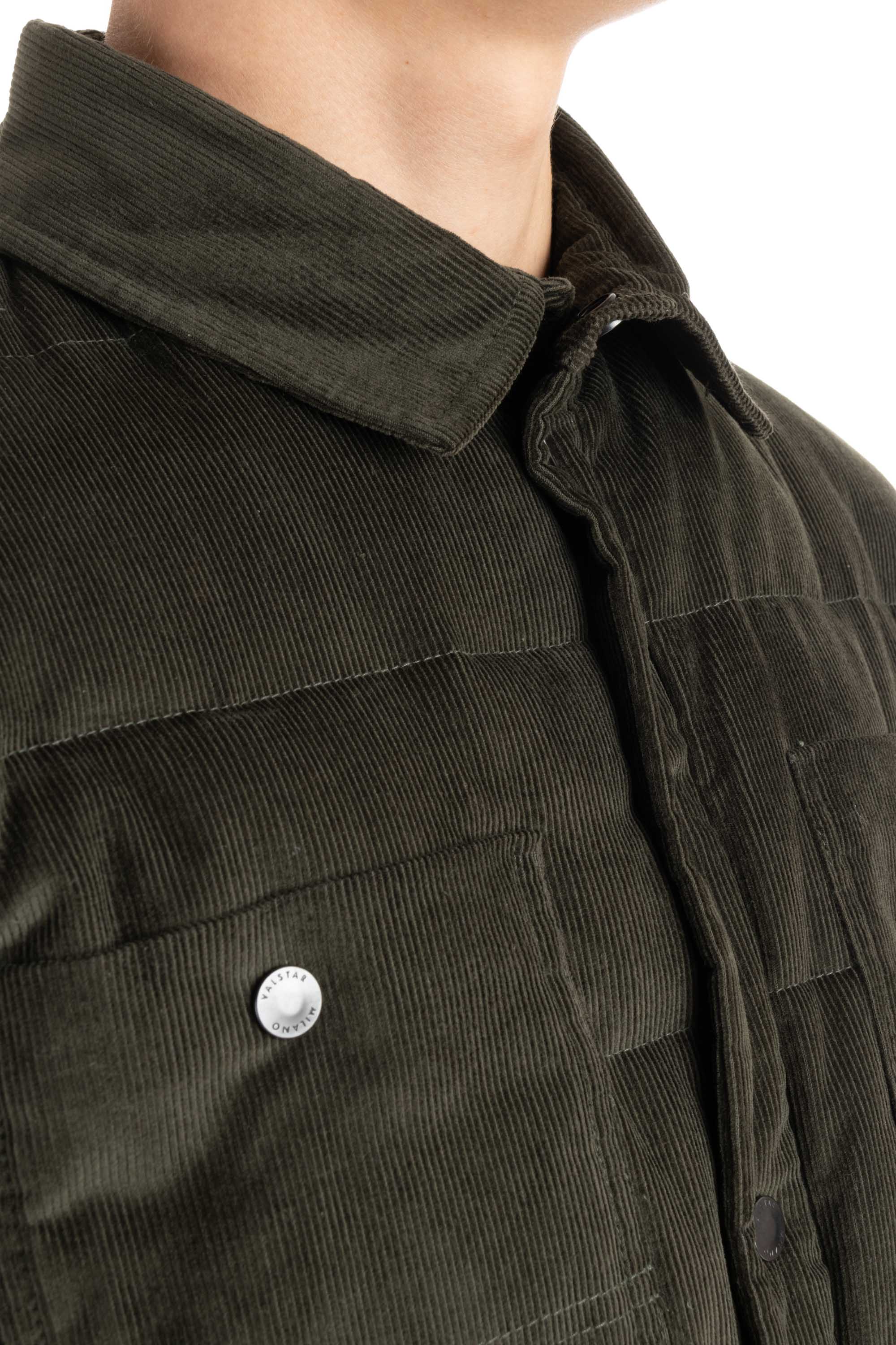 Feather padded velvet overshirt