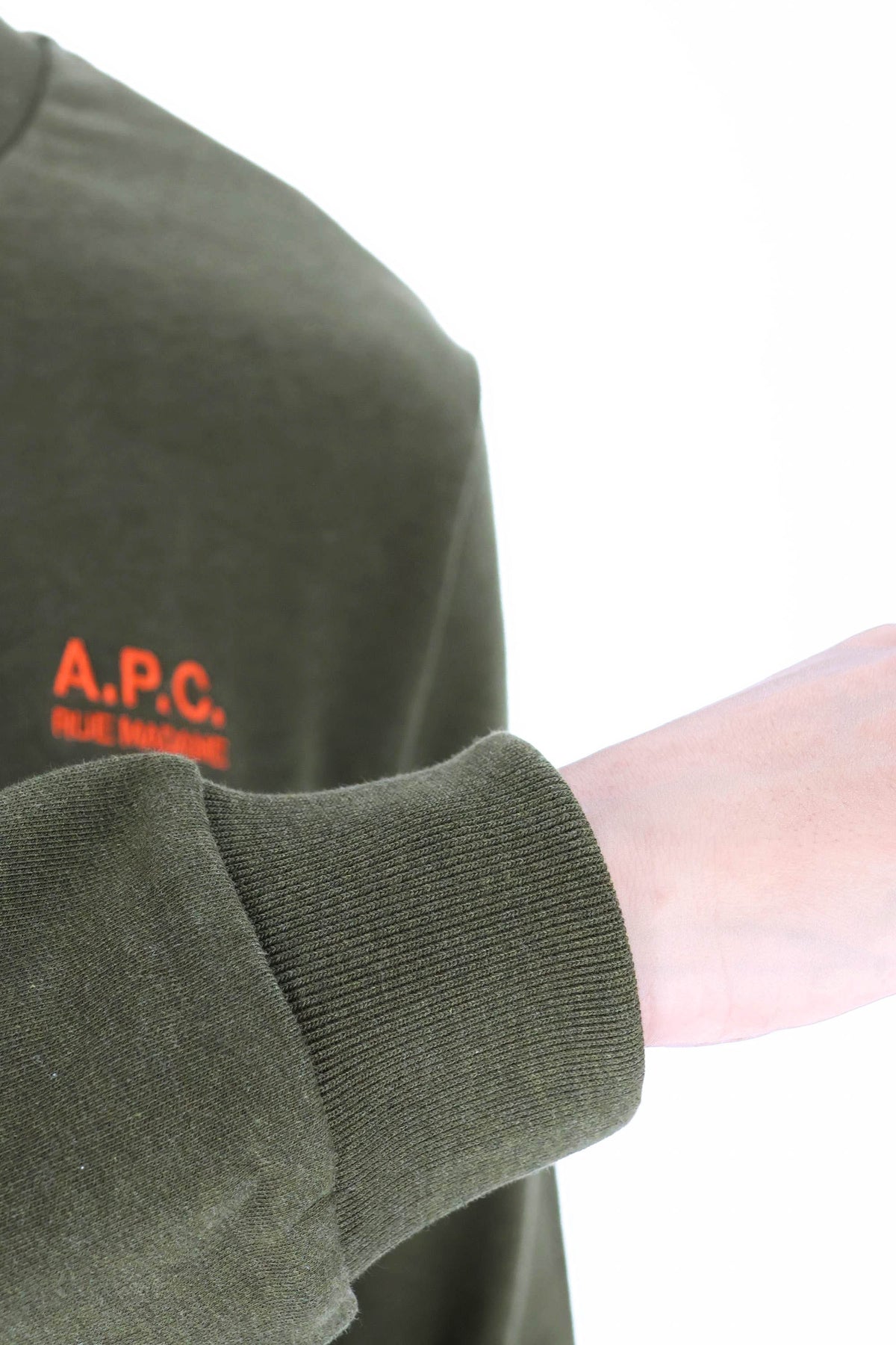 A.P.C. Felpa girocollo in cotone Rue Madame Paris COHGR M27913 KAKI 