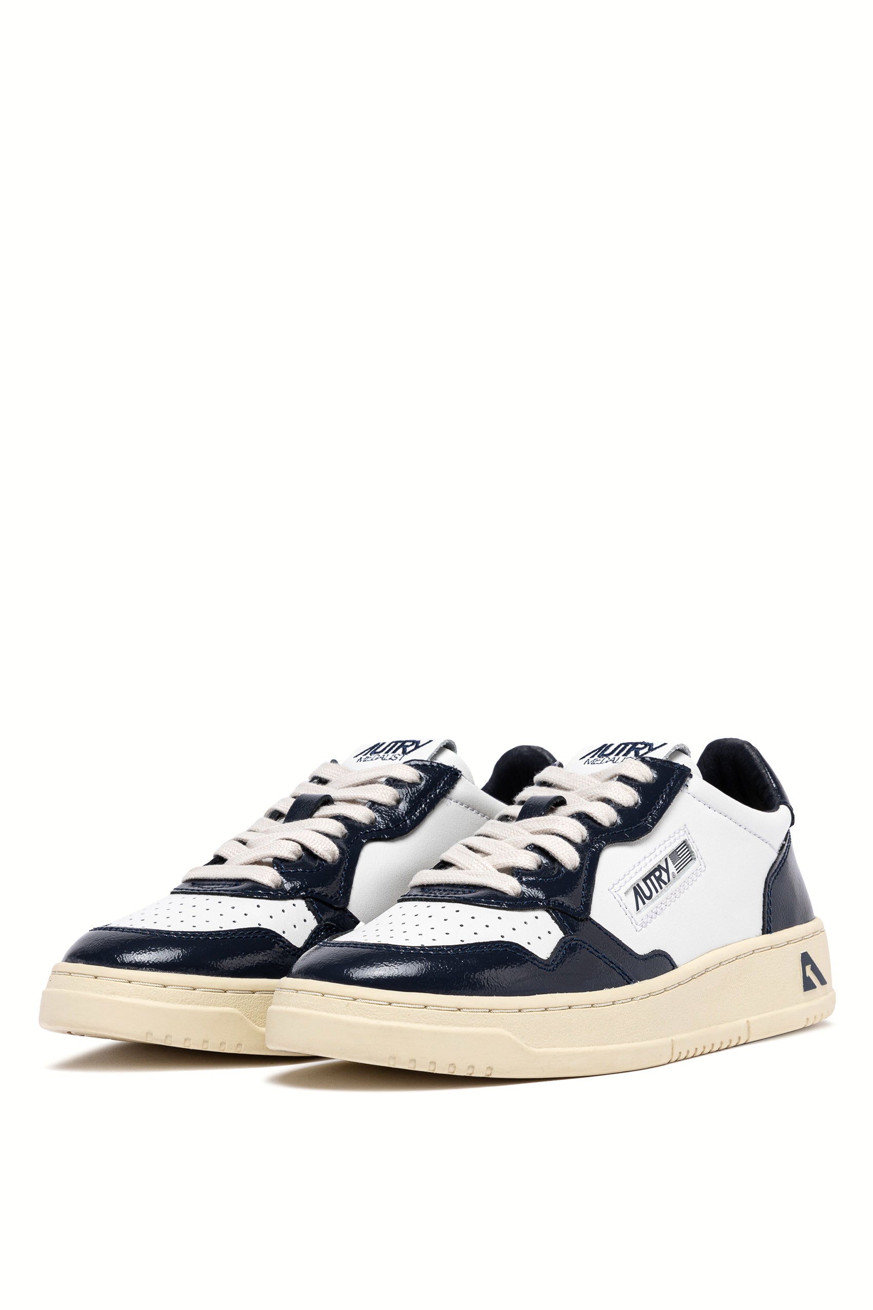 Autry Sneaker donna bimateriale in pelle e vernice AULW RT06 WHT/NIGHT 