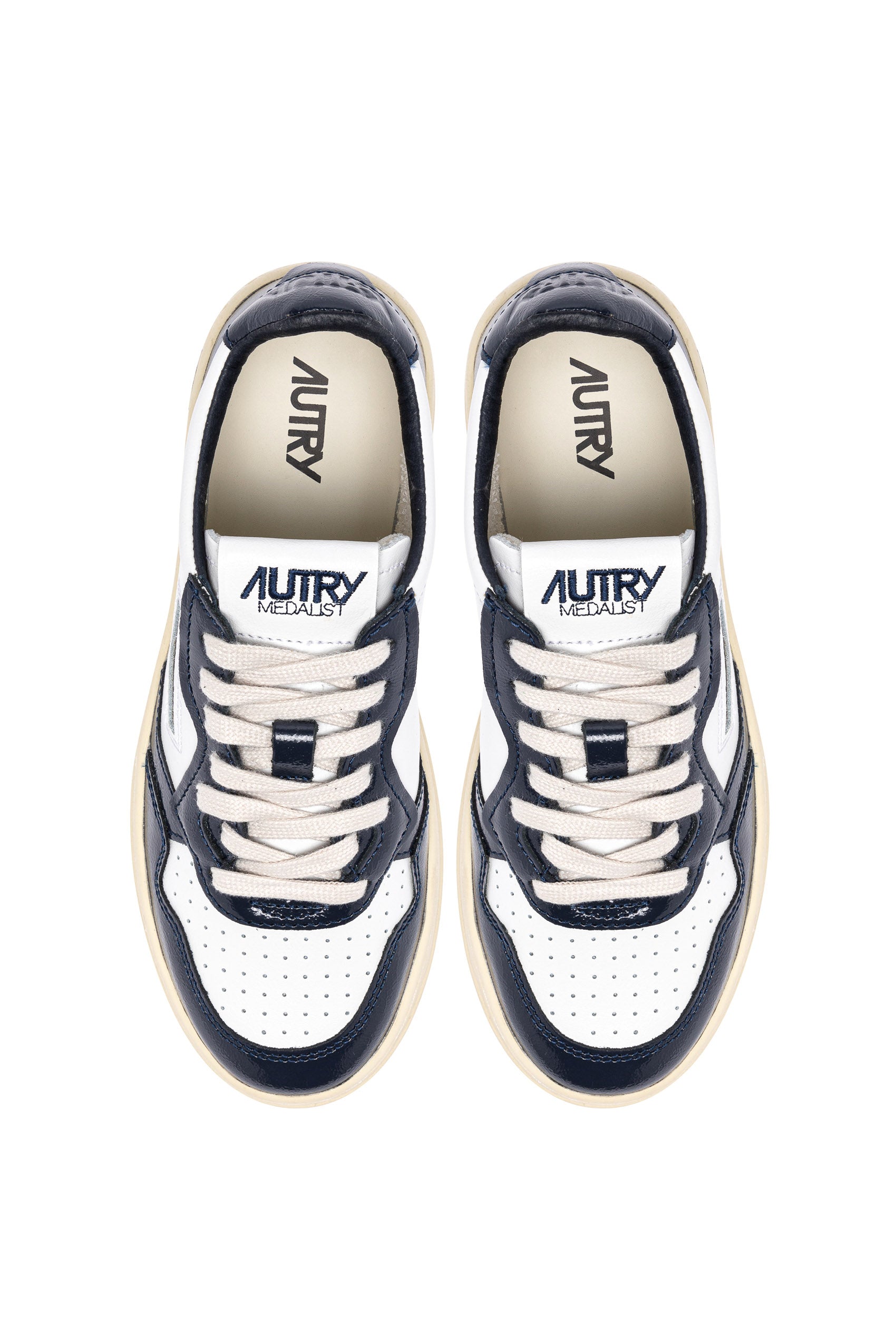 Autry Sneaker donna bimateriale in pelle e vernice AULW RT06 WHT/NIGHT 