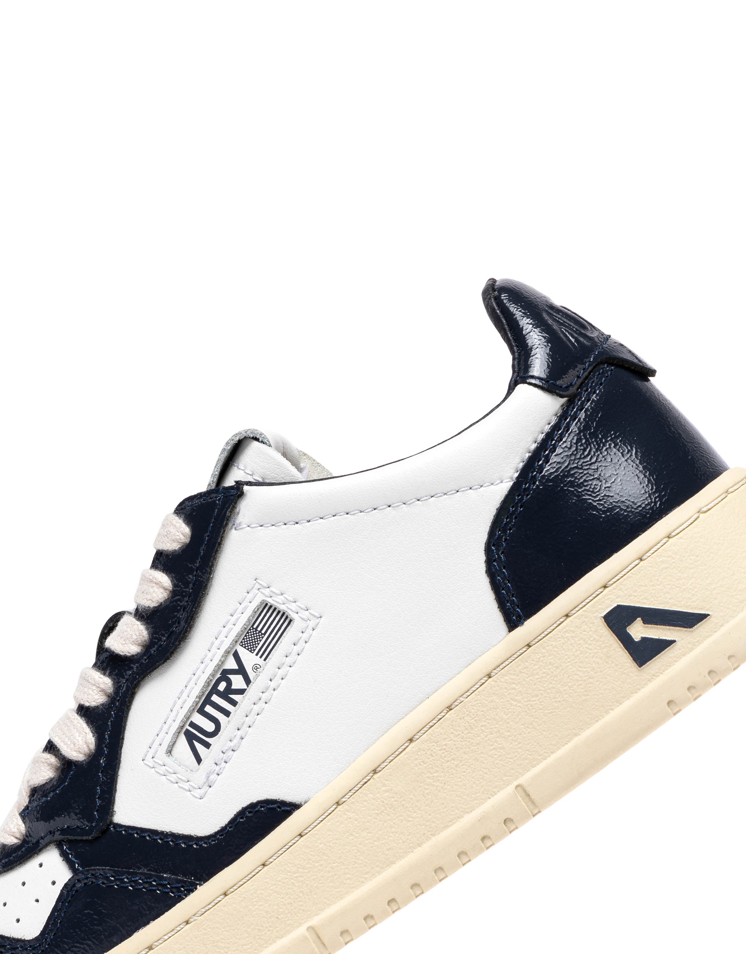 Autry Sneaker donna bimateriale in pelle e vernice AULW RT06 WHT/NIGHT 