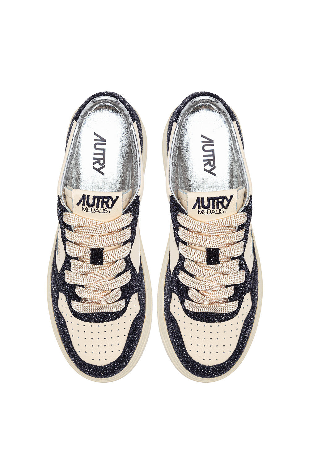 Autry Sneaker donna bicolor con strass modello Medalist AULW TA04 MARSH/BLUE 