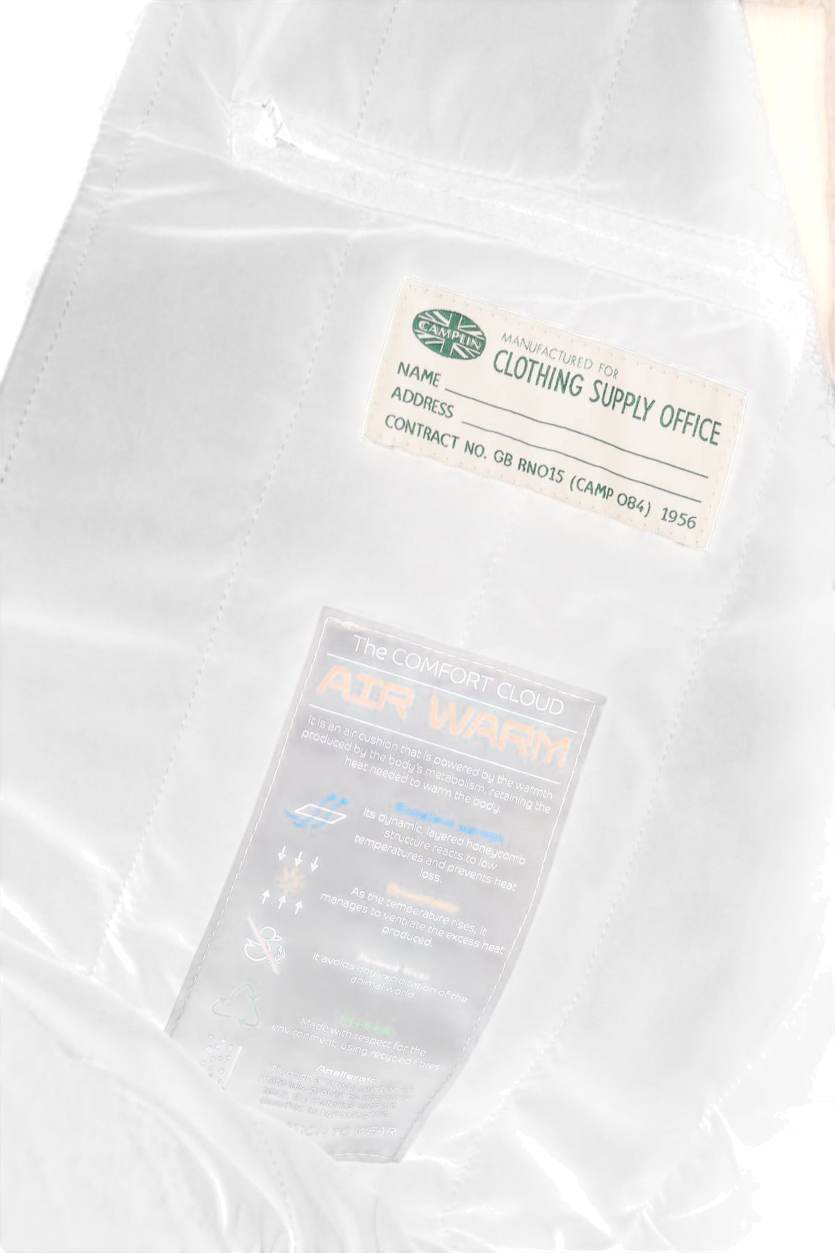 Camplin Giubbotto college in lana anti acqua mod. Letter LETTER UNITO-S BN 