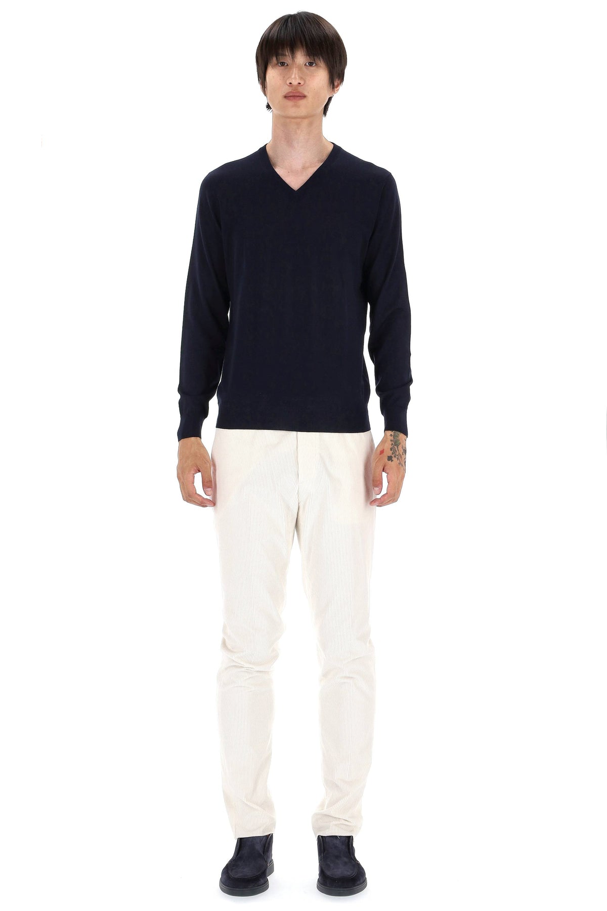 Drumohr Maglia scollo V in lana super 140's D0D481L 790 