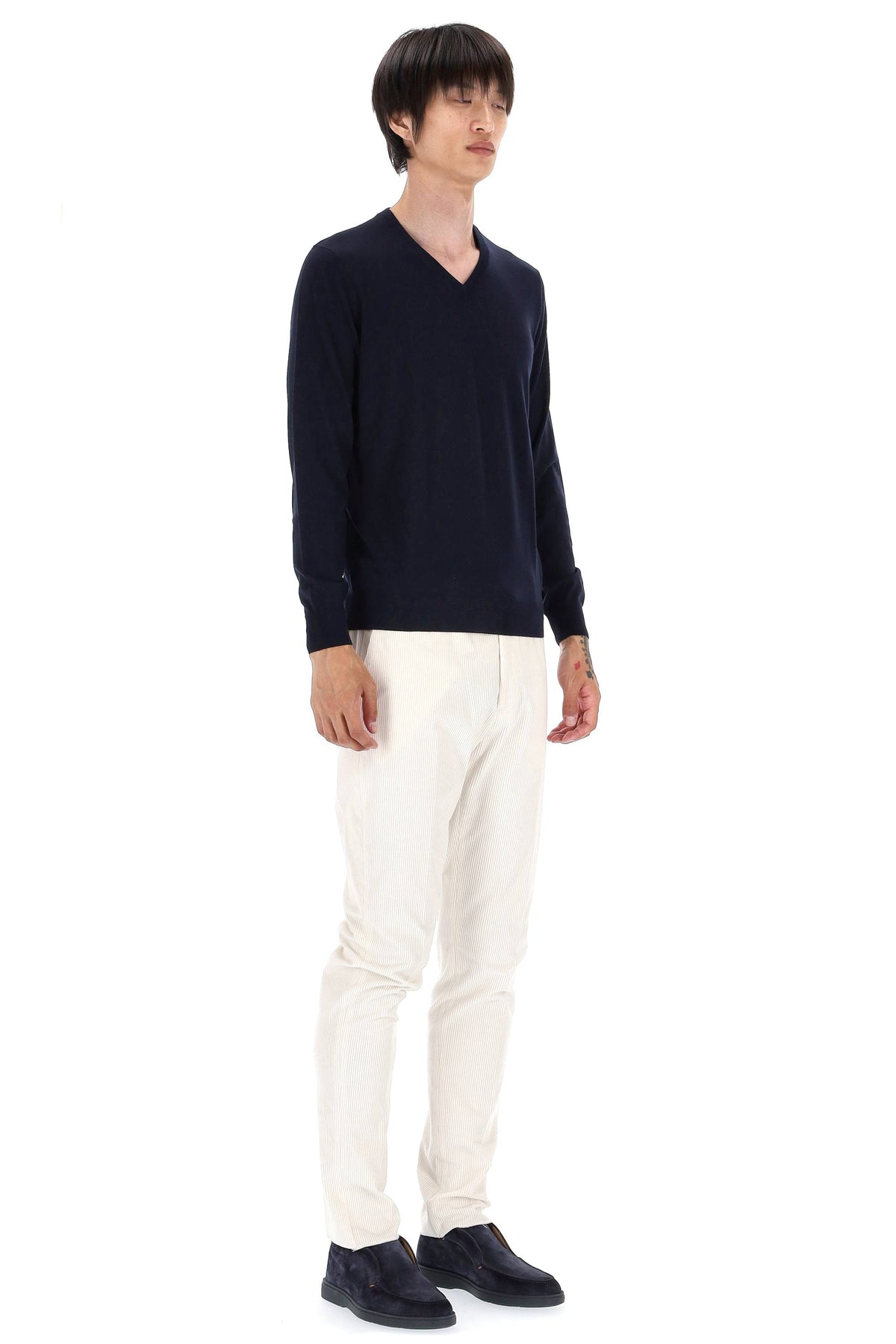 Drumohr Maglia scollo V in lana super 140's D0D481L 790 