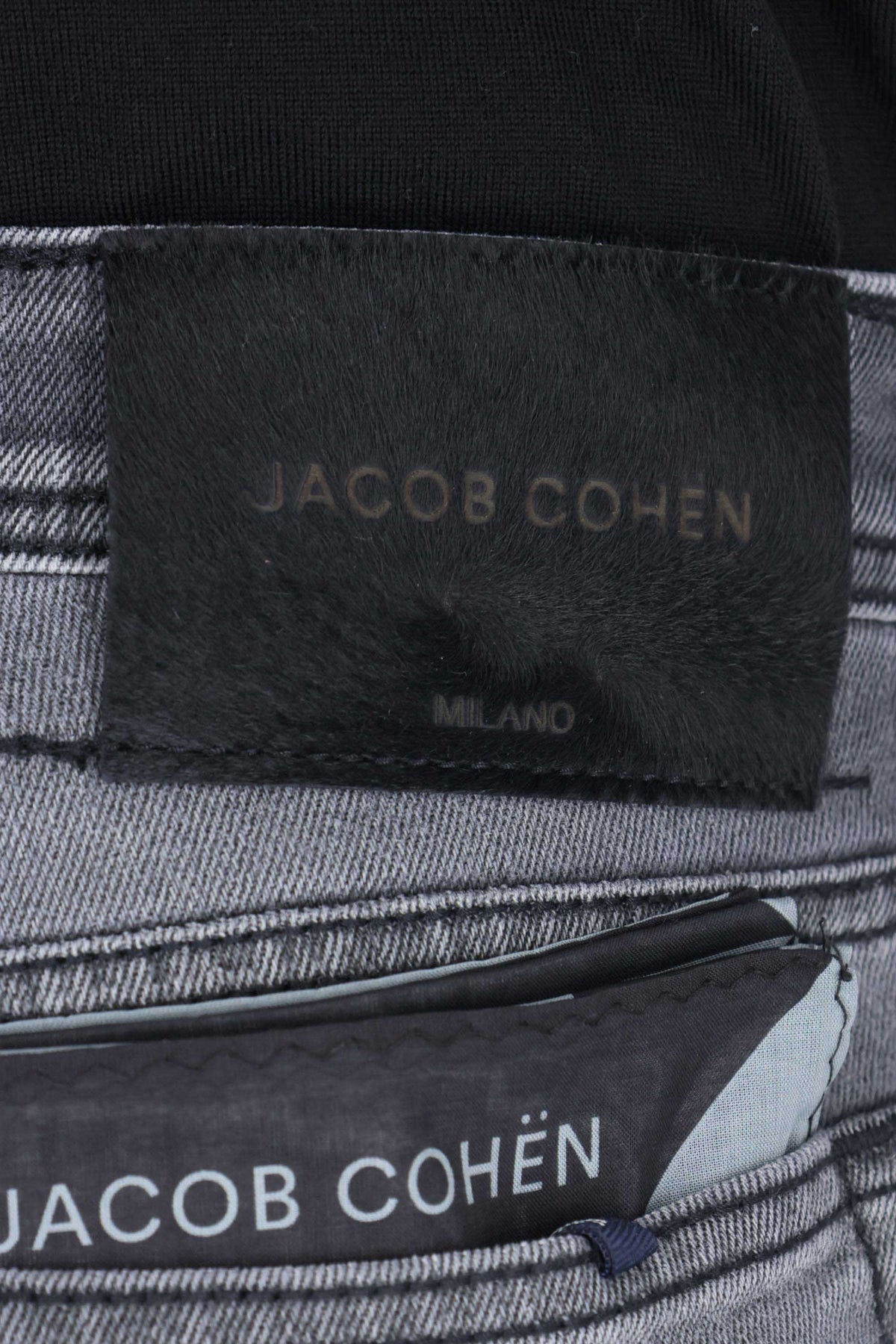 Jacob Cohen Jeans grigio in cotone comfort etichetta cavallino nero Bard fit JUX_QX004 N30 S3591 BARD 600D 
