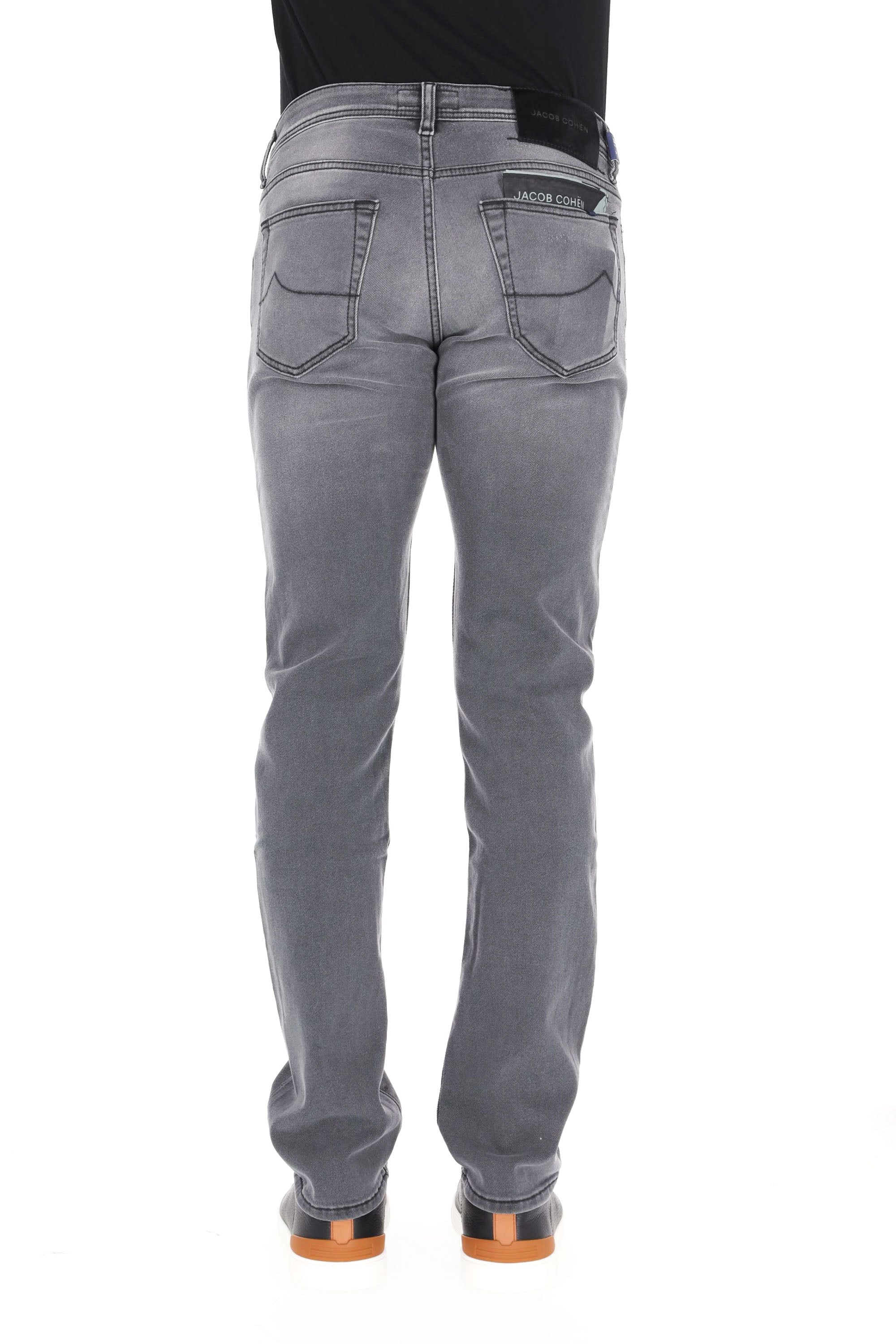 Jacob Cohen Jeans grigio in cotone comfort etichetta cavallino nero Nick fit JUX_QX006 N30 S3591/2 NICK 600D 