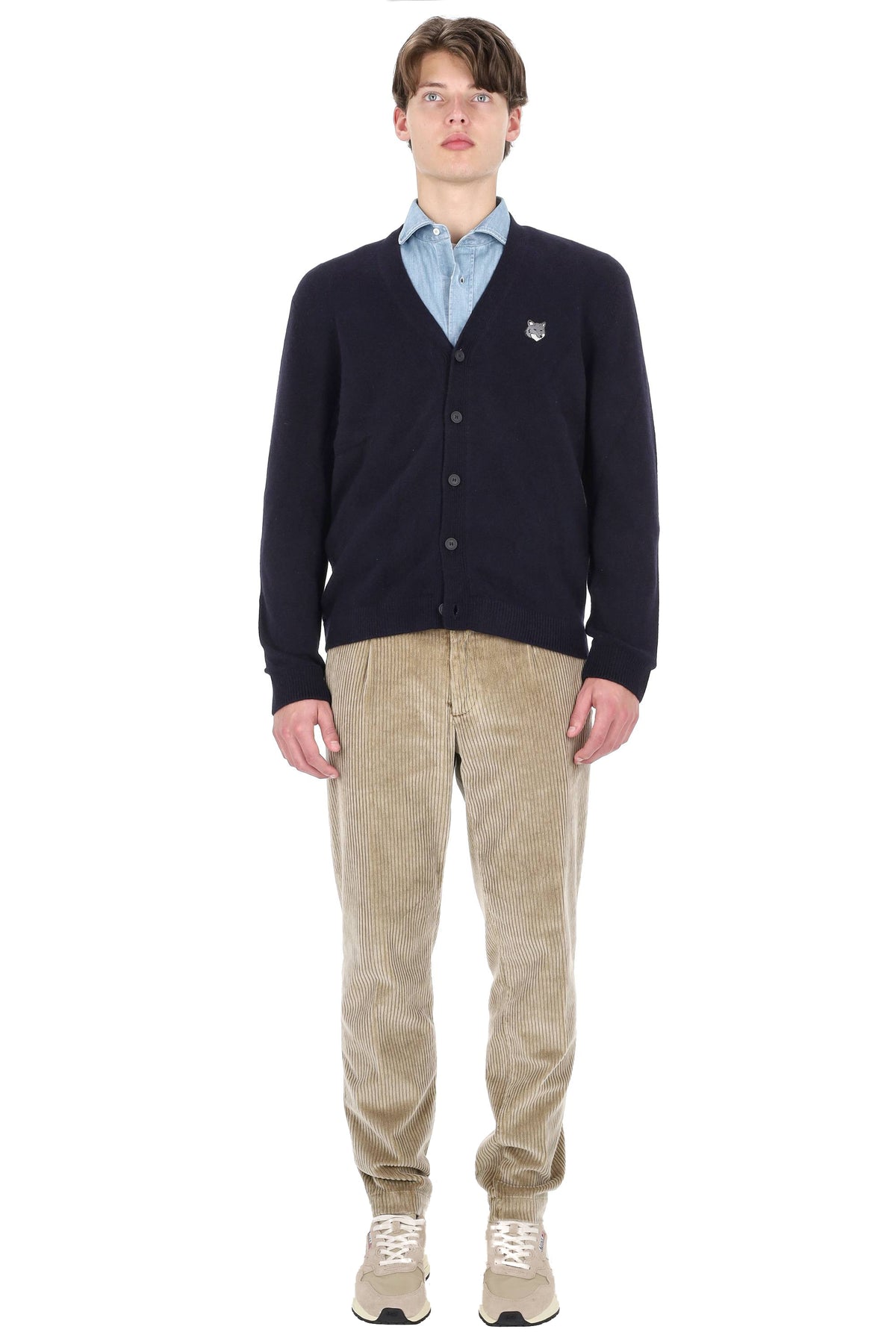 Maison Kitsuné Cardigan fox in lana comfort fit PM00502KT1006 0413 