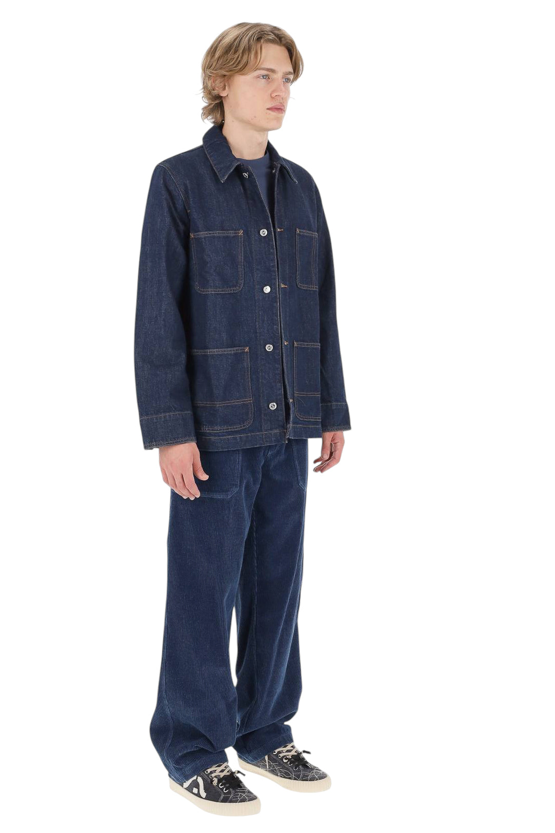 A.P.C. Giubbotto Perec in denim di cotone COHQZ H32101 IAL-INDIGO DELAVE 