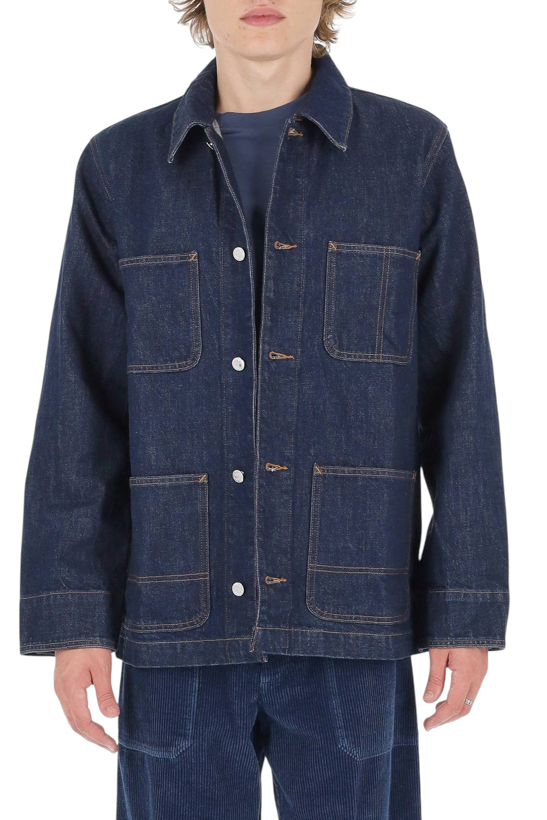 A.P.C. Giubbotto Perec in denim di cotone COHQZ H32101 IAL-INDIGO DELAVE 
