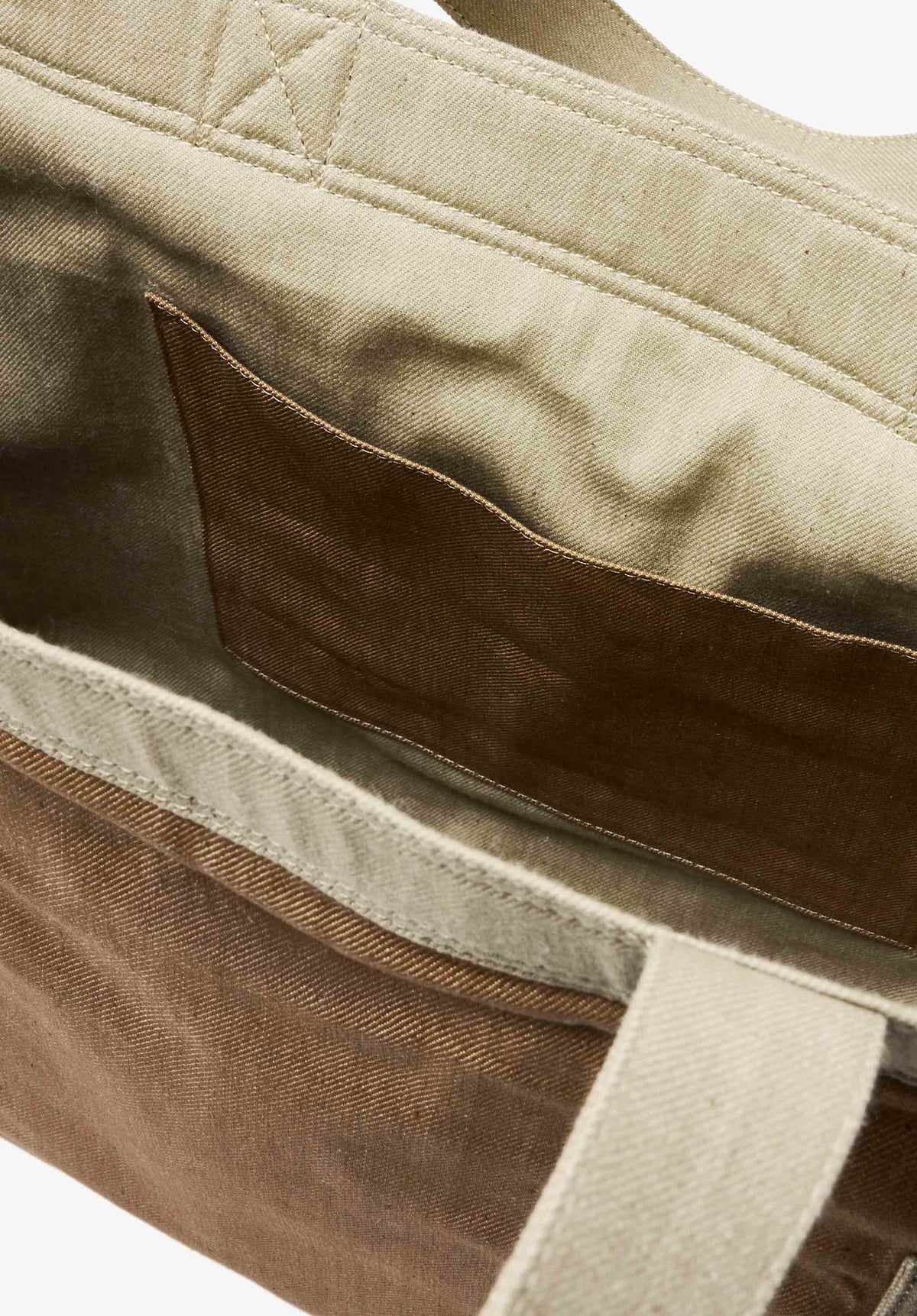 A.P.C. Borsa Cabas Jardin in cotone con tracolla COHRE M67084 BLC-BEIGE 