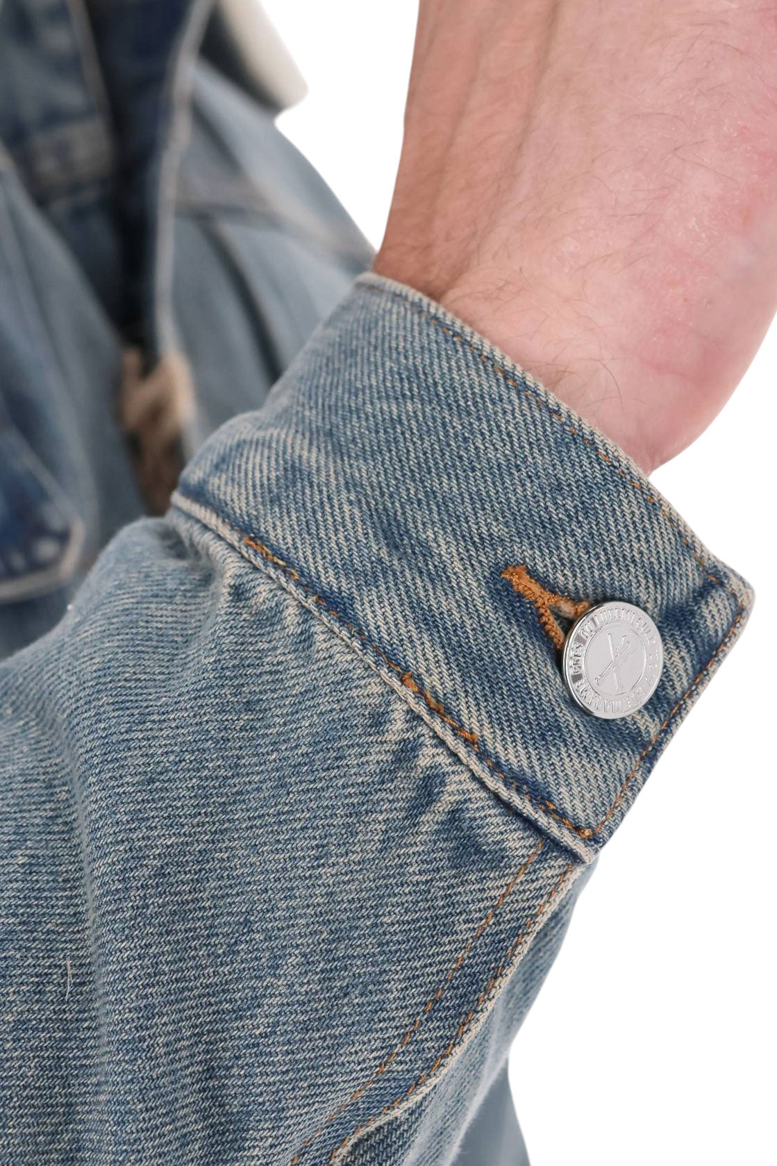 A.P.C. Giubbotto Justin in denim délavé con collo in ecopelliccia COHSP H32122 IAL-INDIGO DELAVE 