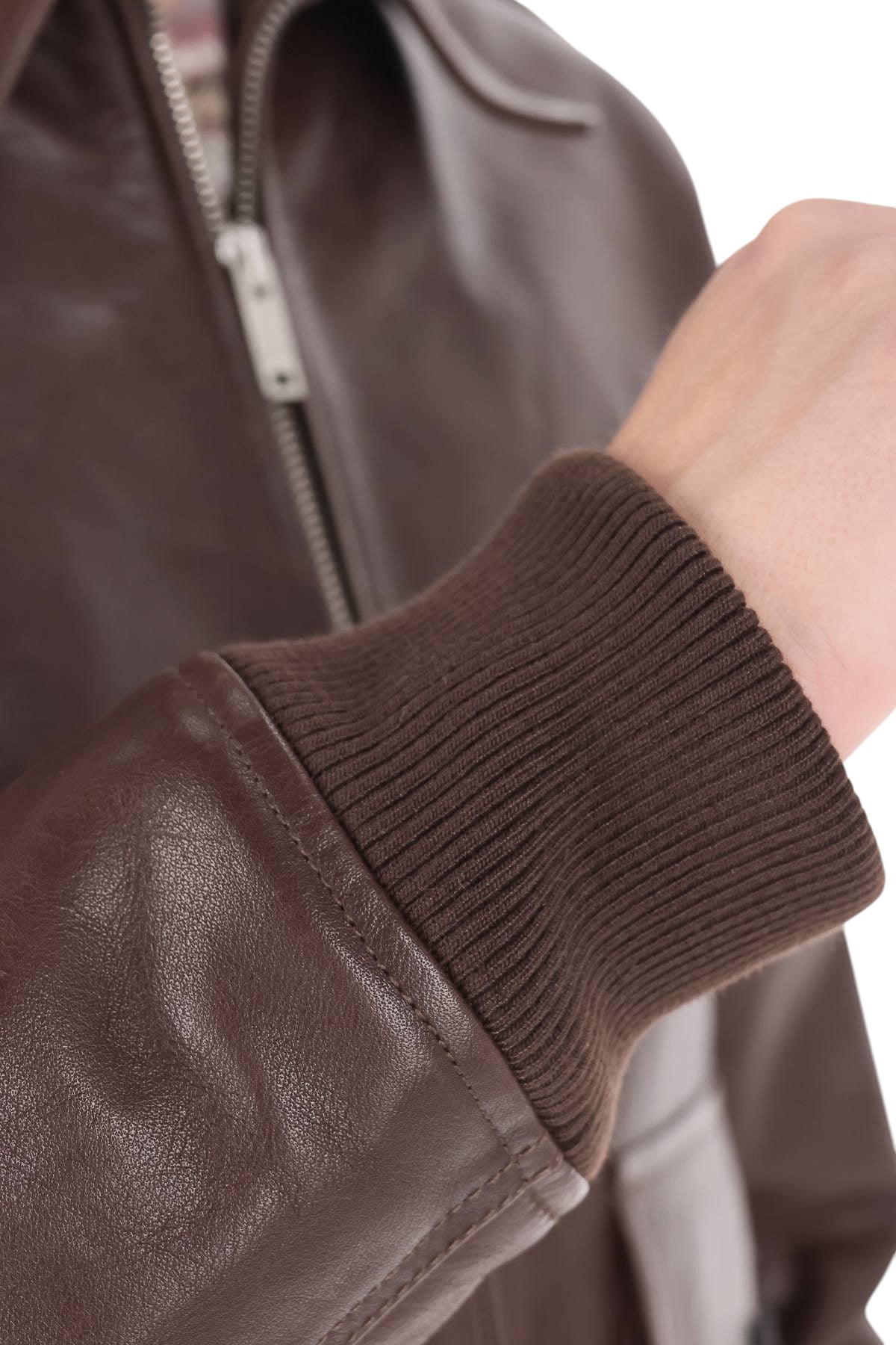 A.P.C. Giubbotto Gael in pelle PXCDG H32089 CAA-MARRON 