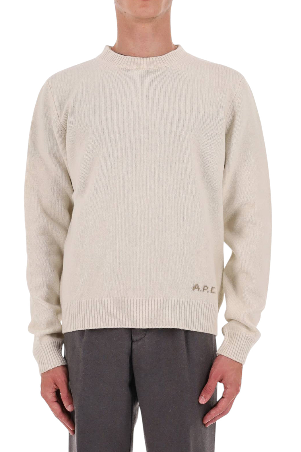 A.P.C. Maglia girocollo Edmond in lana WOASW H23491 AAD-ECRU 