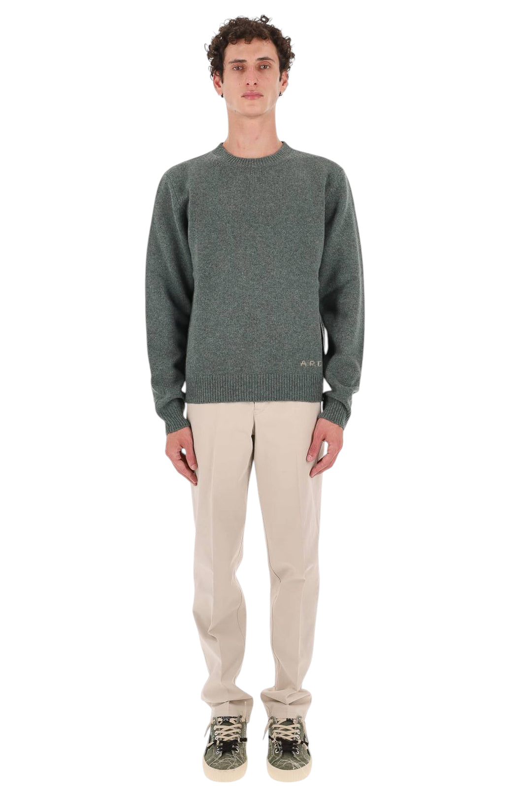 A.P.C. Maglia girocollo Edmond in lana WOASW H23491/2 PKA-VERT CHINE 