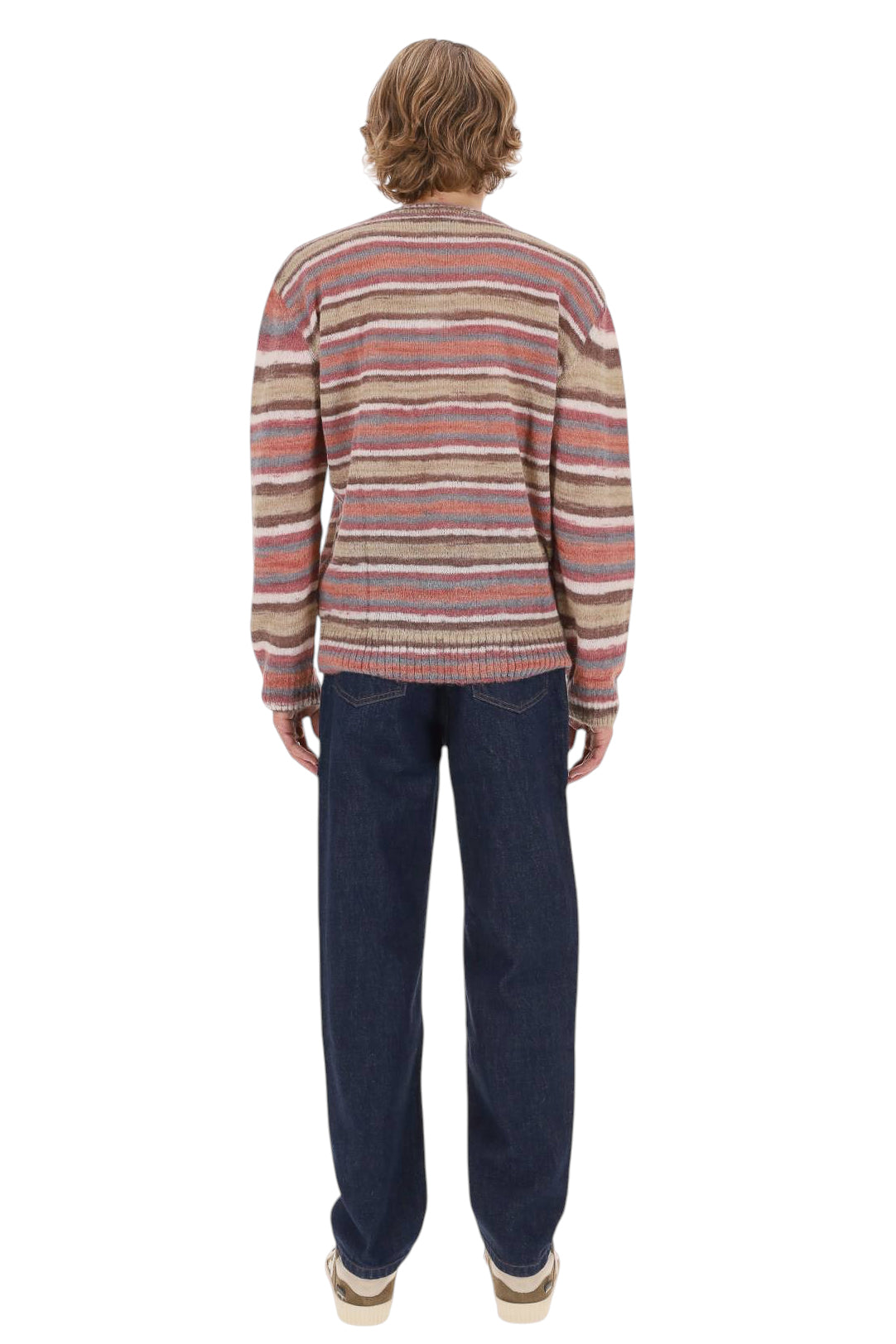 A.P.C. Maglia girocollo Hector rigata in mohair-alpaca WPABG H23504 CAA-MARRON 