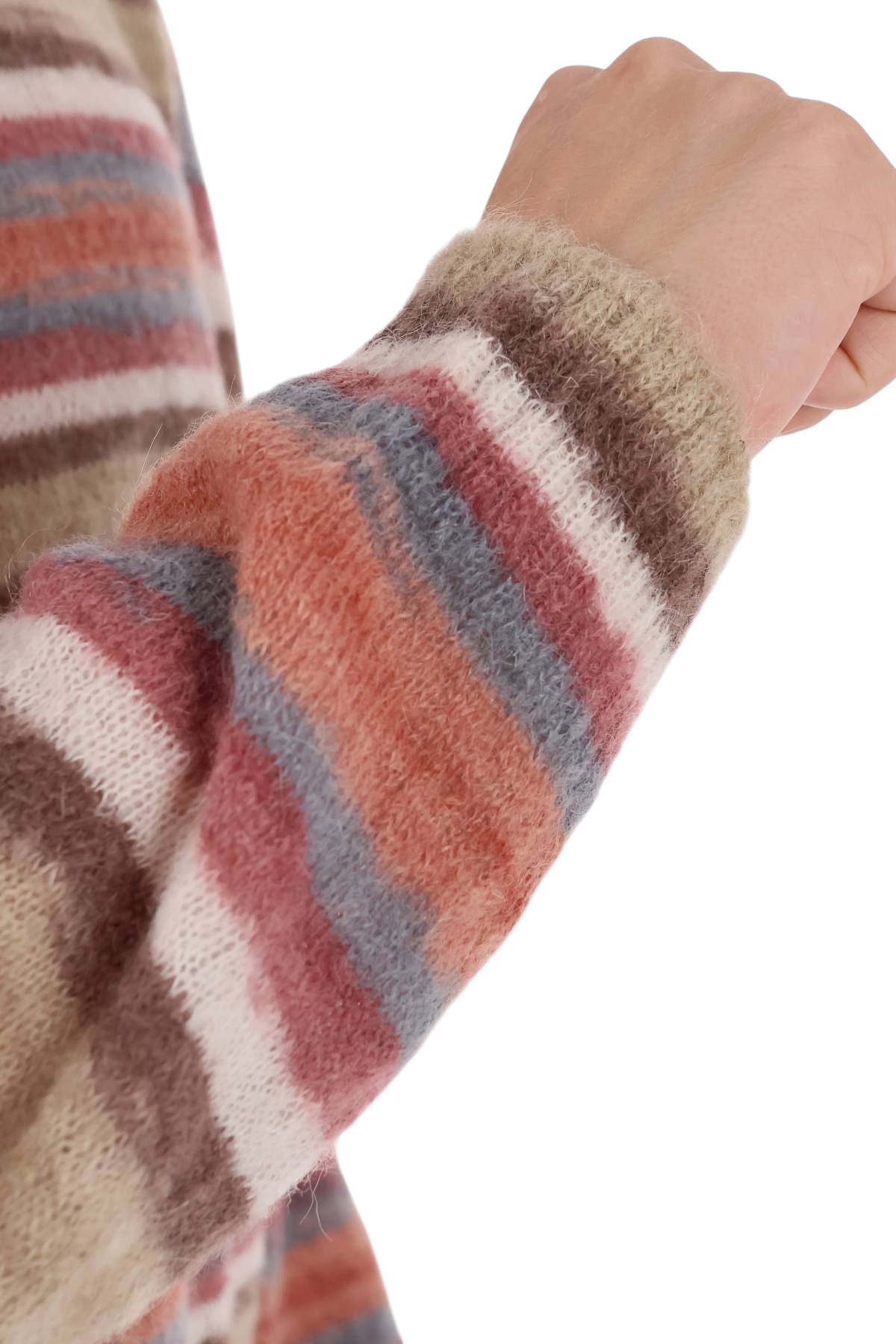 A.P.C. Maglia girocollo Hector rigata in mohair-alpaca WPABG H23504 CAA-MARRON 