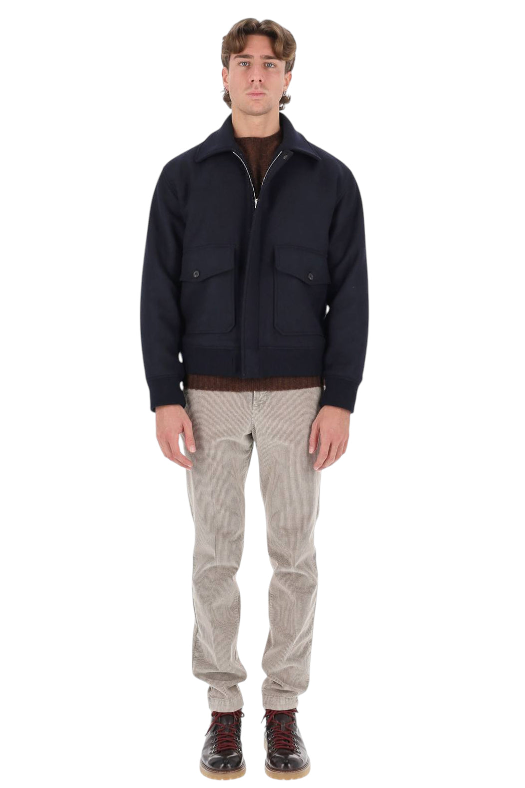 A.P.C. Giubbotto Charlie in panno di lana vergine WVBEB H32125 IAK-DARK NAVY 