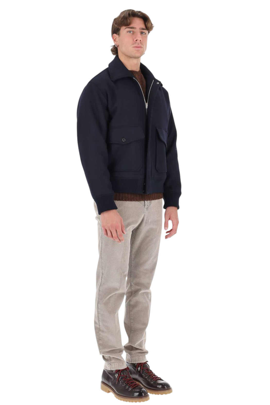 A.P.C. Giubbotto Charlie in panno di lana vergine WVBEB H32125 IAK-DARK NAVY 