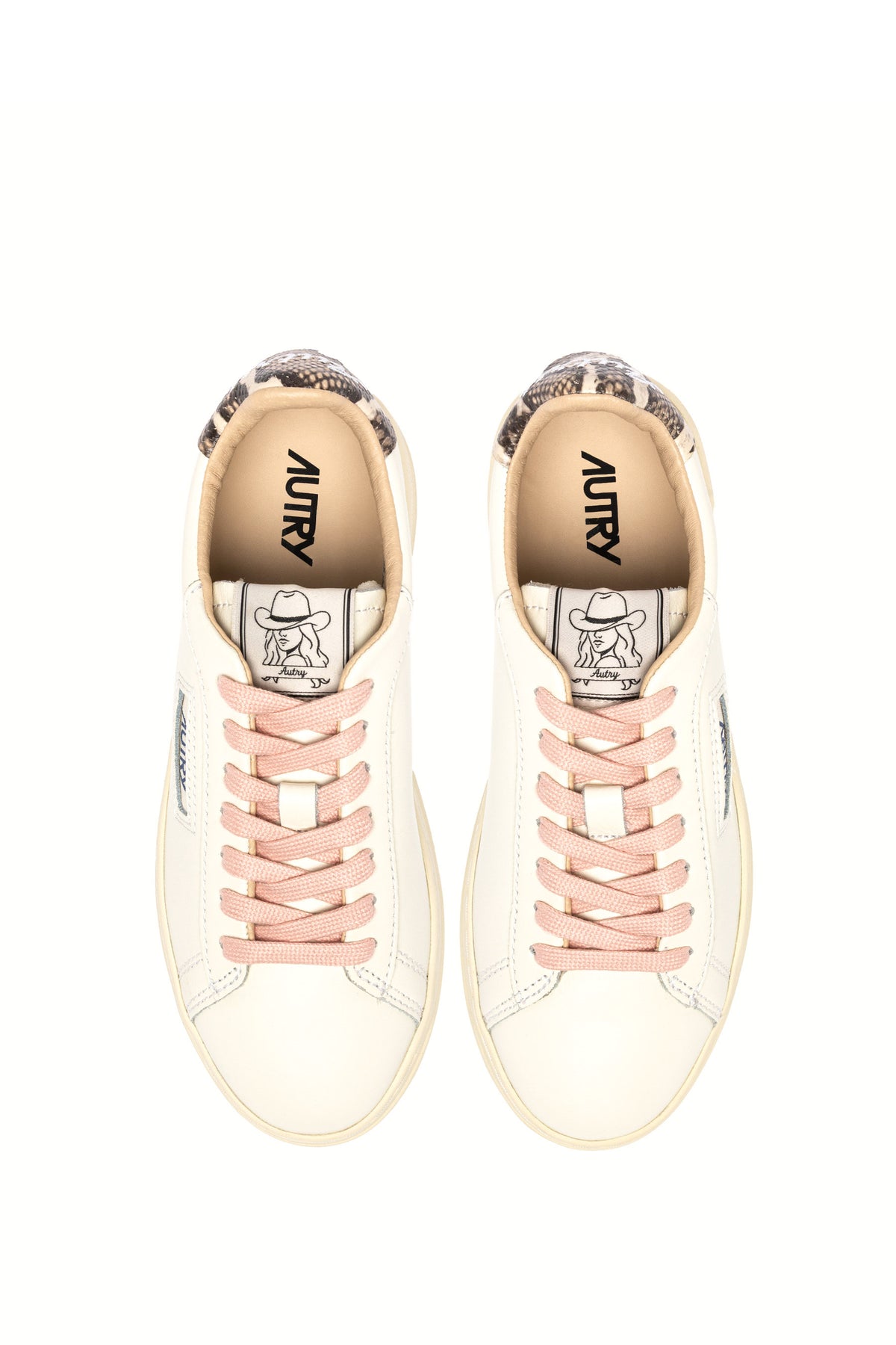 Autry Sneaker Dallas donna in pelle stampa pitone con lacci rosa ADLW YA01 MRSH/ROCCIA 