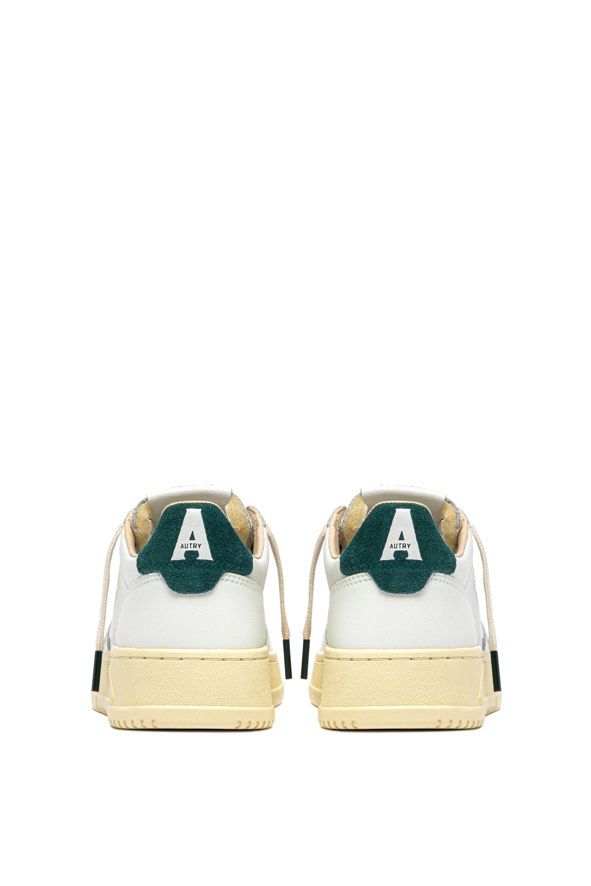 Autry Sneaker Medalist in pelle bianca con talloncino in camoscio Dark Sea AULM BJ02 WHT/DKSEA 