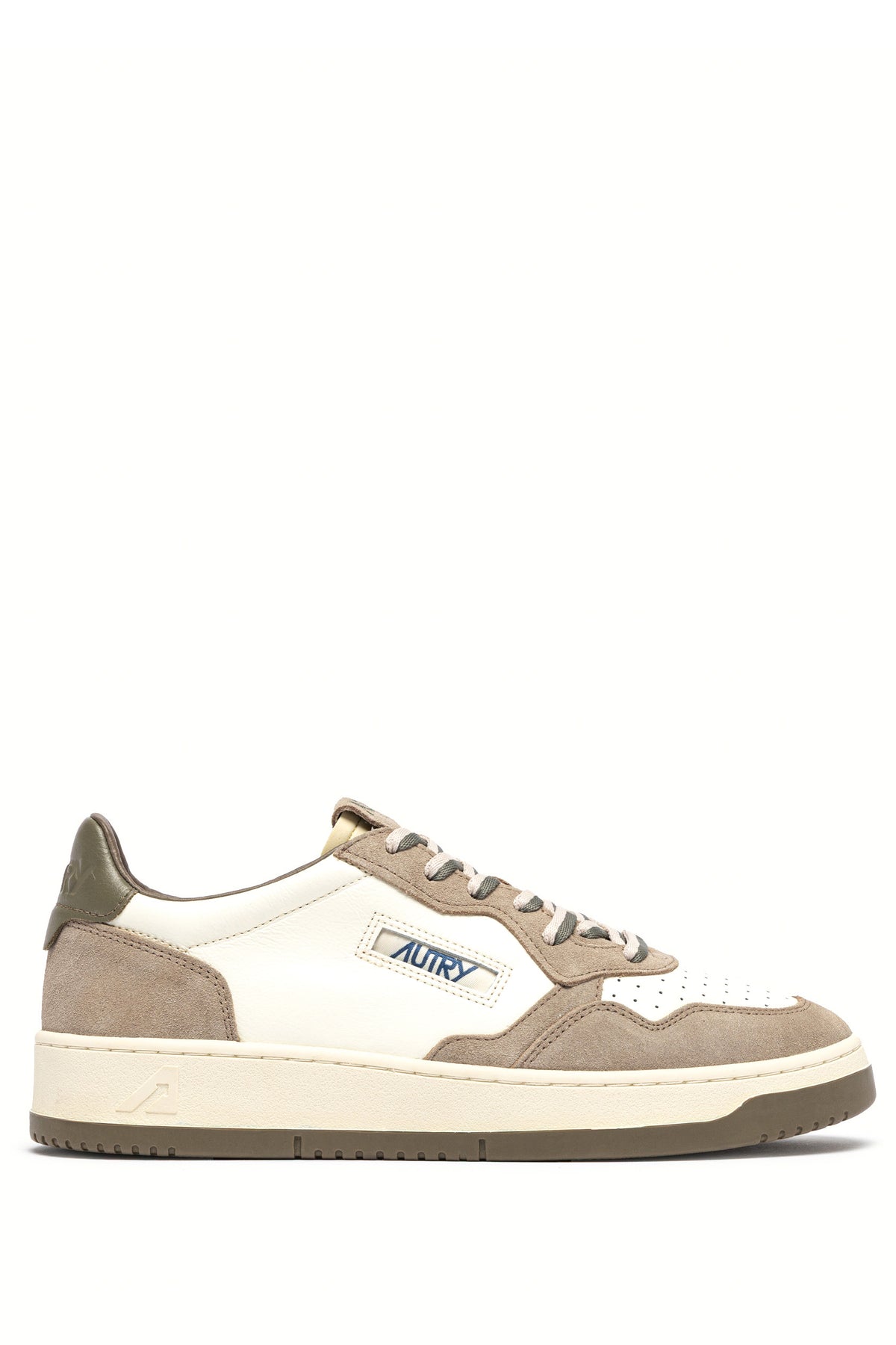 Autry Sneaker Medalist uomo bimateriale in pelle-camoscio bianco/Licorice AULM BW07 WHT/LICORICE 