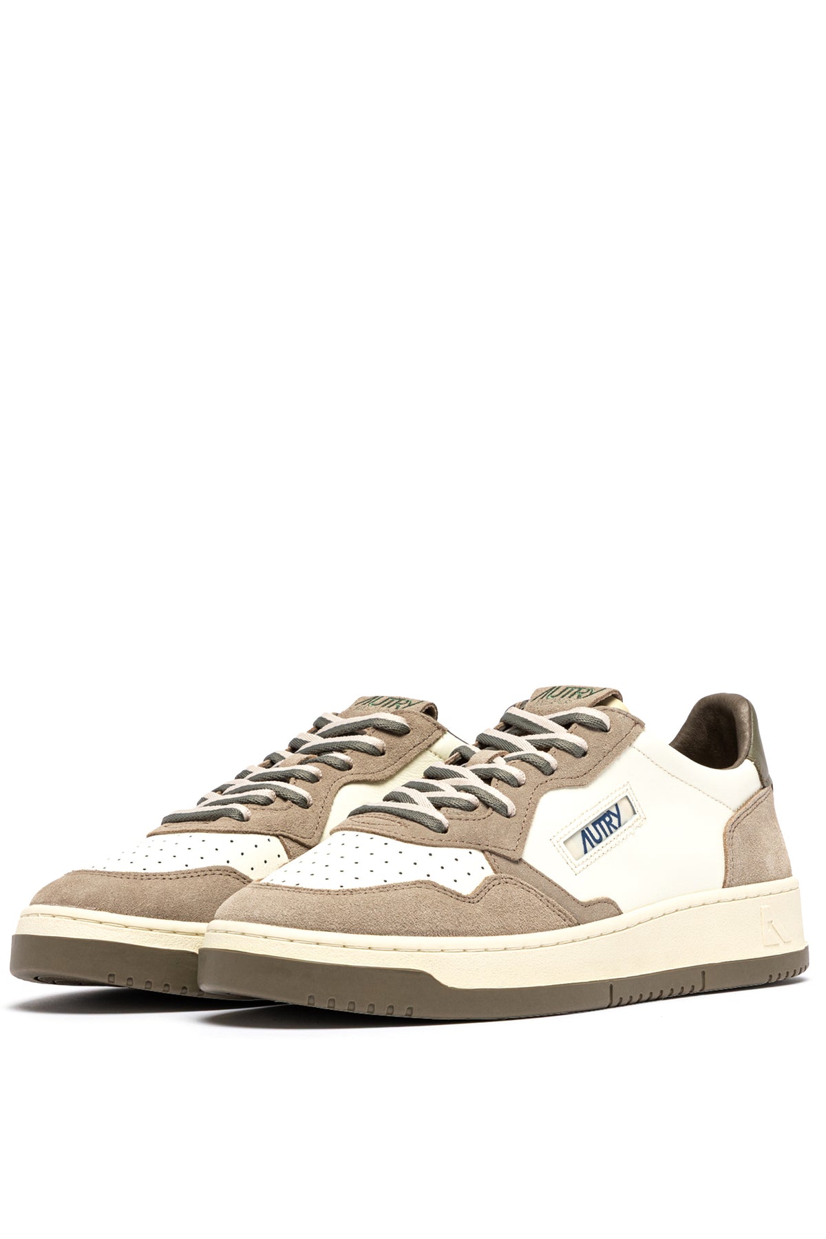 Autry Sneaker Medalist uomo bimateriale in pelle-camoscio bianco/Licorice AULM BW07 WHT/LICORICE 