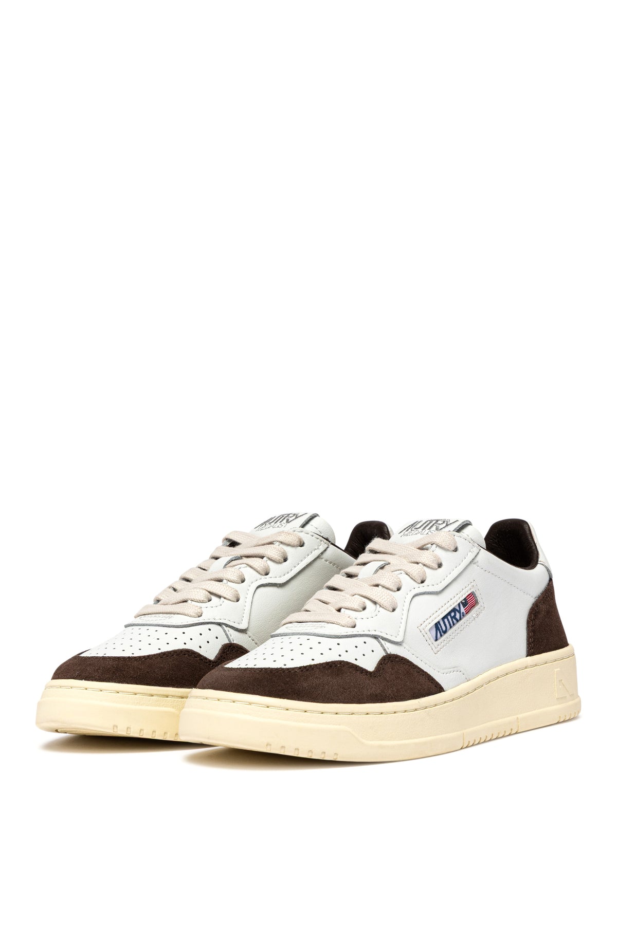 Autry Sneaker Medalist uomo in pelle morbida e camoscio bianco/Mogano AULM FT19 WHT/MOGANO 
