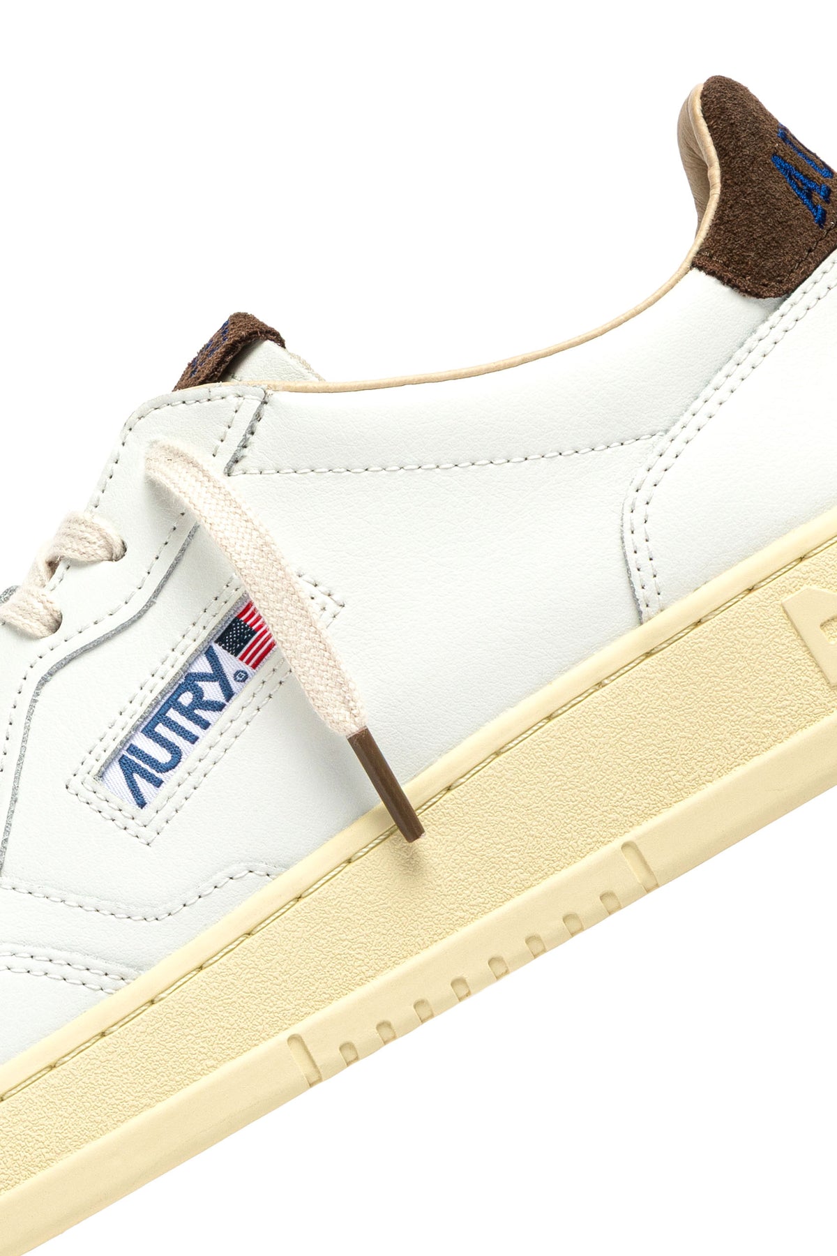 Autry Sneaker Medalist in pelle con talloncino e linguetta in camoscio Chocolate Chip AULM HJ03 WHT/CHOCOCHIP 