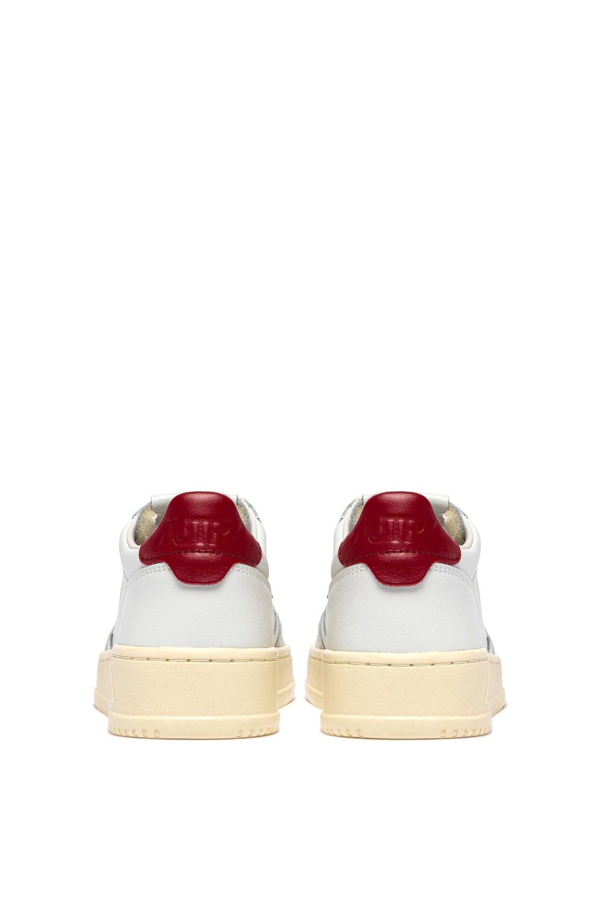 Autry Sneaker Medalist in pelle bianca con talloncino Deep Claret AULM LL33 WHT/DEEPCLARET 