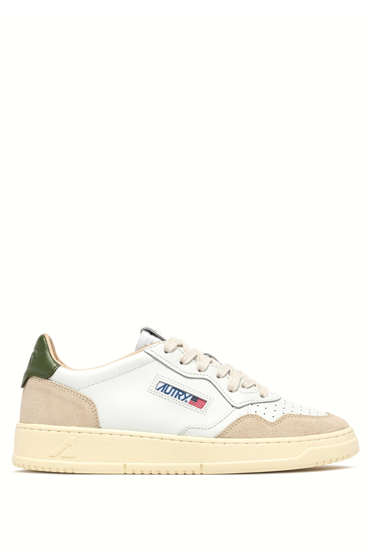 Autry Sneaker Medalist in pelle-camoscio bianco con dettaglio Bronze Green AULM LS17 WHT/BRONZEGRN 