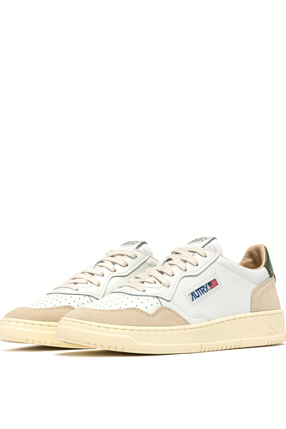 Autry Sneaker Medalist in pelle-camoscio bianco con dettaglio Bronze Green AULM LS17 WHT/BRONZEGRN 
