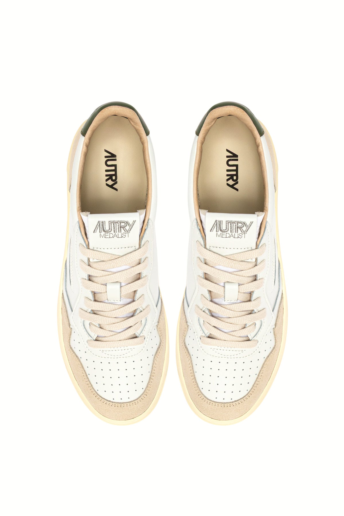 Autry Sneaker Medalist in pelle-camoscio bianco con dettaglio Bronze Green AULM LS17 WHT/BRONZEGRN 