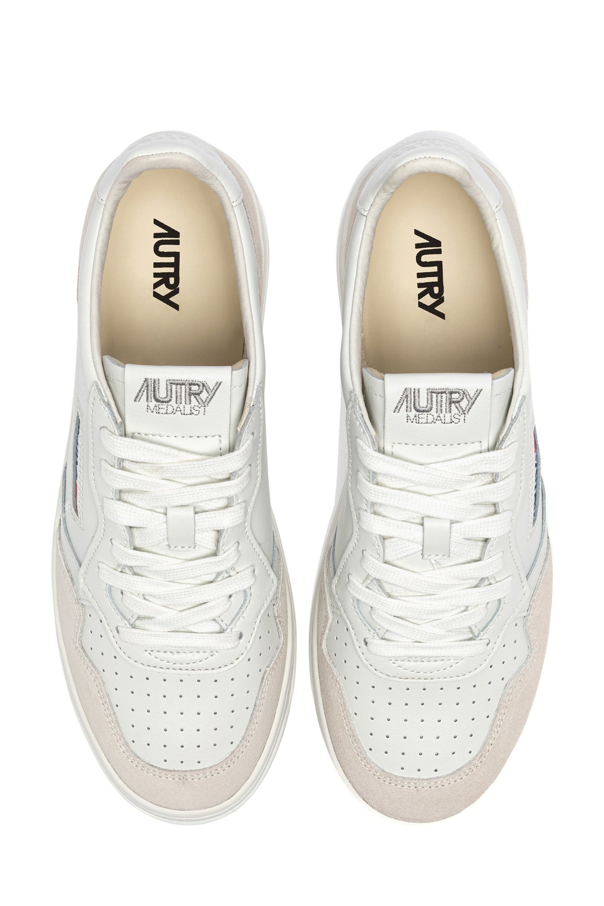 Autry Sneaker Medalist in pelle e camoscio con suola bianca AULM LS30 TOTALWHT 