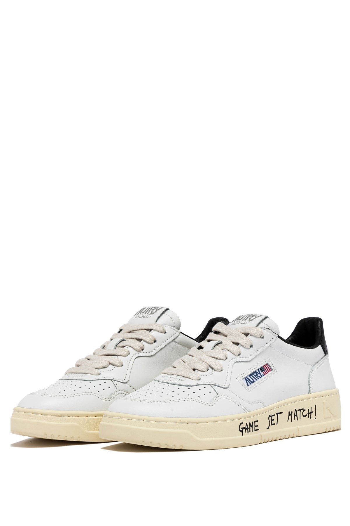 Autry Sneaker Medalist in pelle bianca con dettagli neri AULM ML02 WHT/BLK 