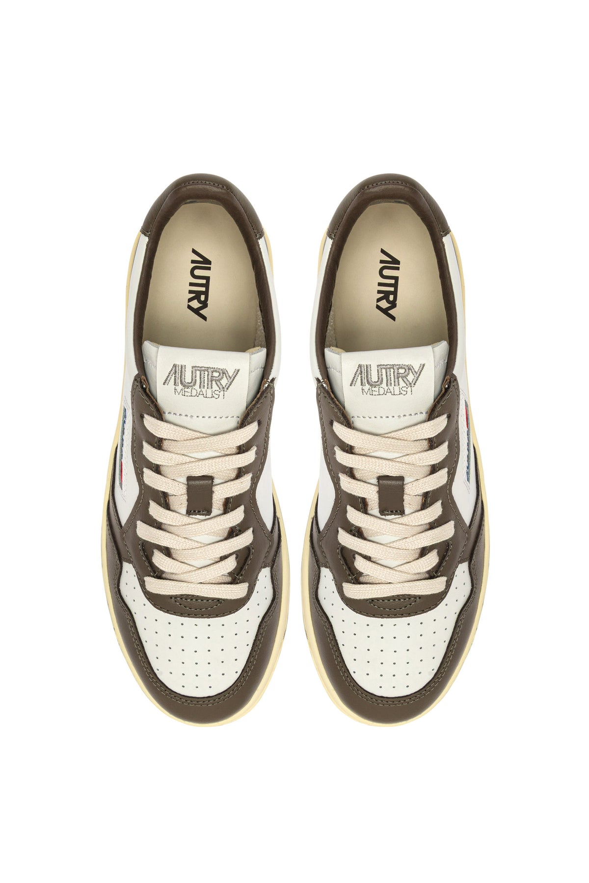Autry Sneaker Medalist bicolore in pelle bianco/Chocolate AULM WB68 WHT/CHOCO 