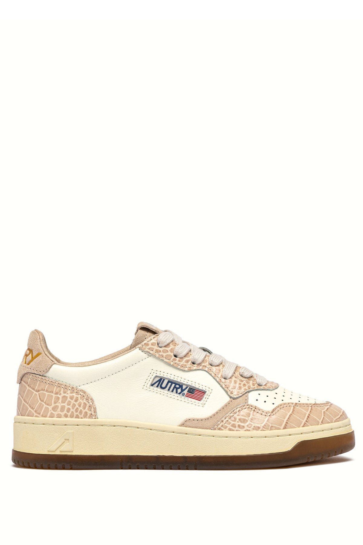 Autry Sneaker Medalist donna in pelle Marshmallow/Ivory con stampa cocco AULW CZ01 MRSH/IVORY 