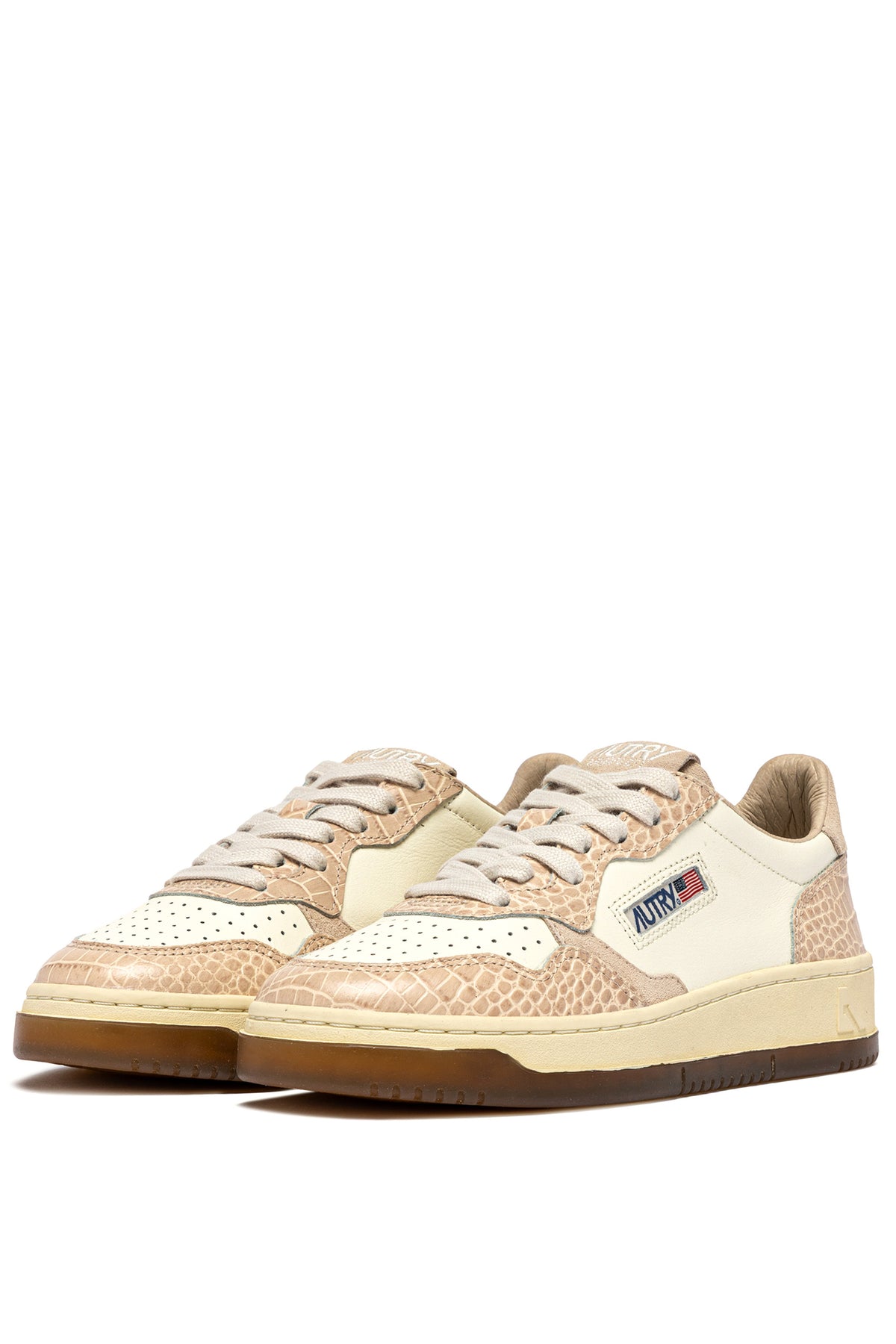 Autry Sneaker Medalist donna in pelle Marshmallow/Ivory con stampa cocco AULW CZ01 MRSH/IVORY 
