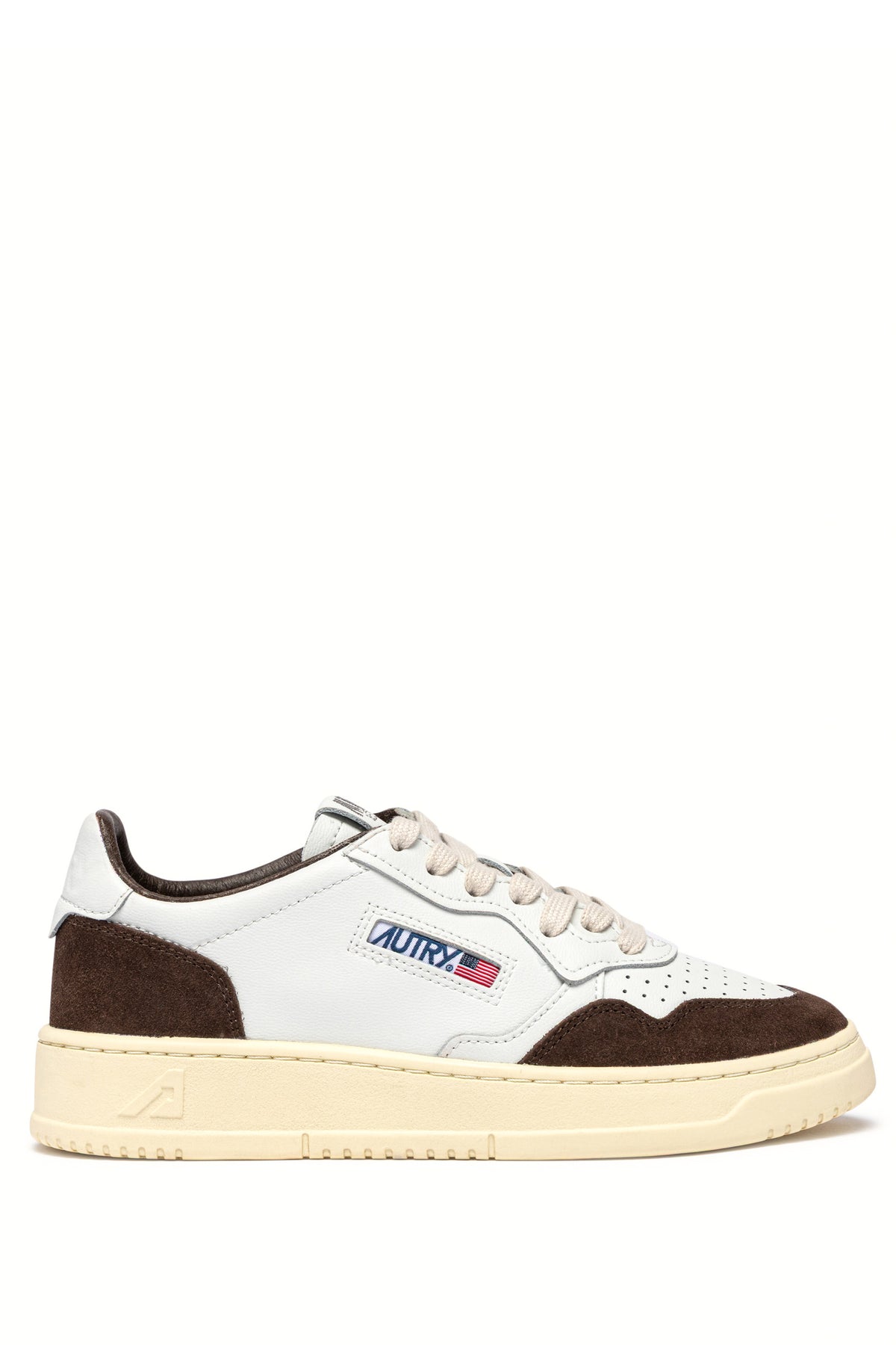 Autry Sneaker Medalist donna in pelle morbida e camoscio bianco/Mogano AULW FT19 WHT/MOGANO 