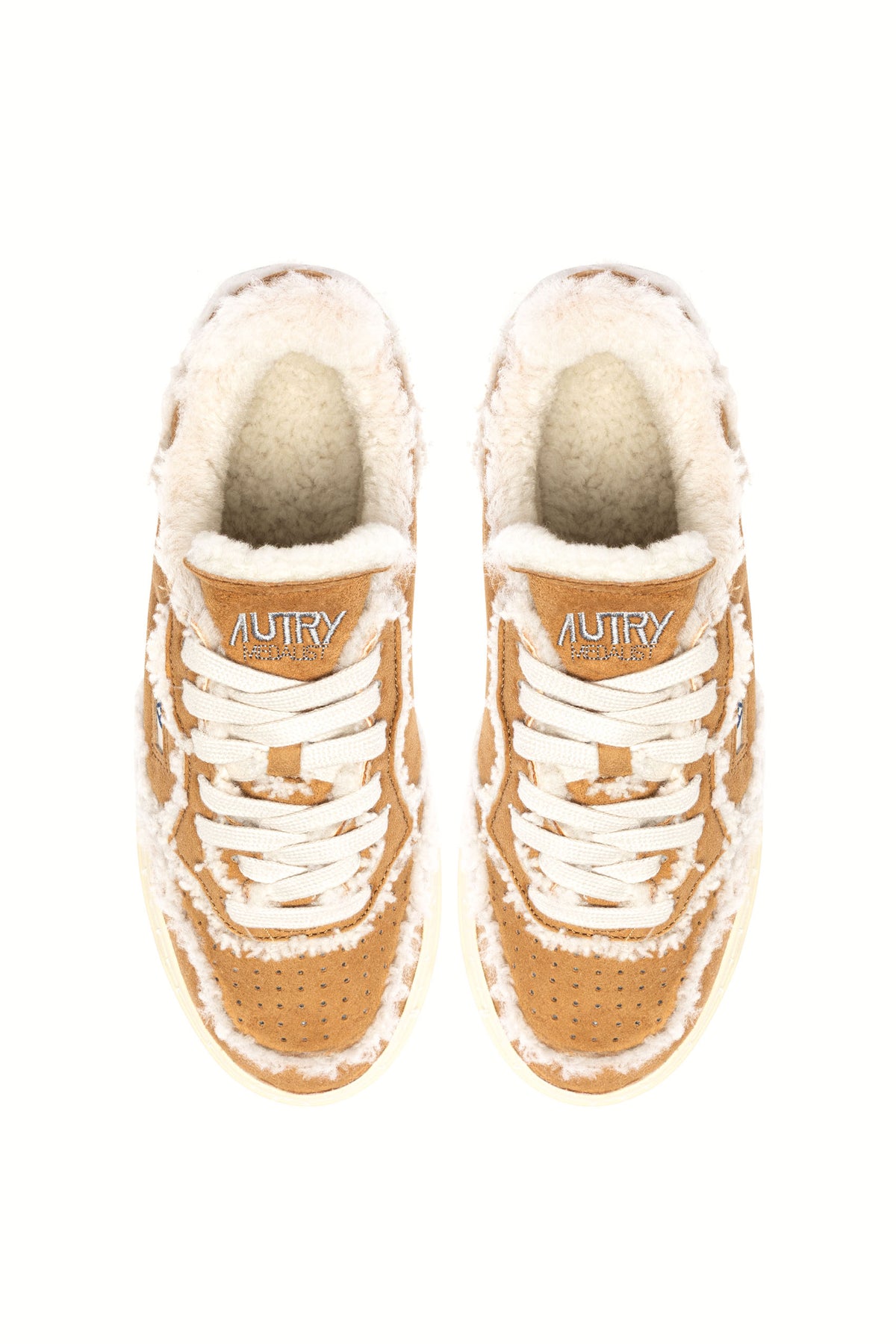 Autry Sneaker Medalist donna in camoscio Cognac con interno in montone AULW GX01 COGNAC 