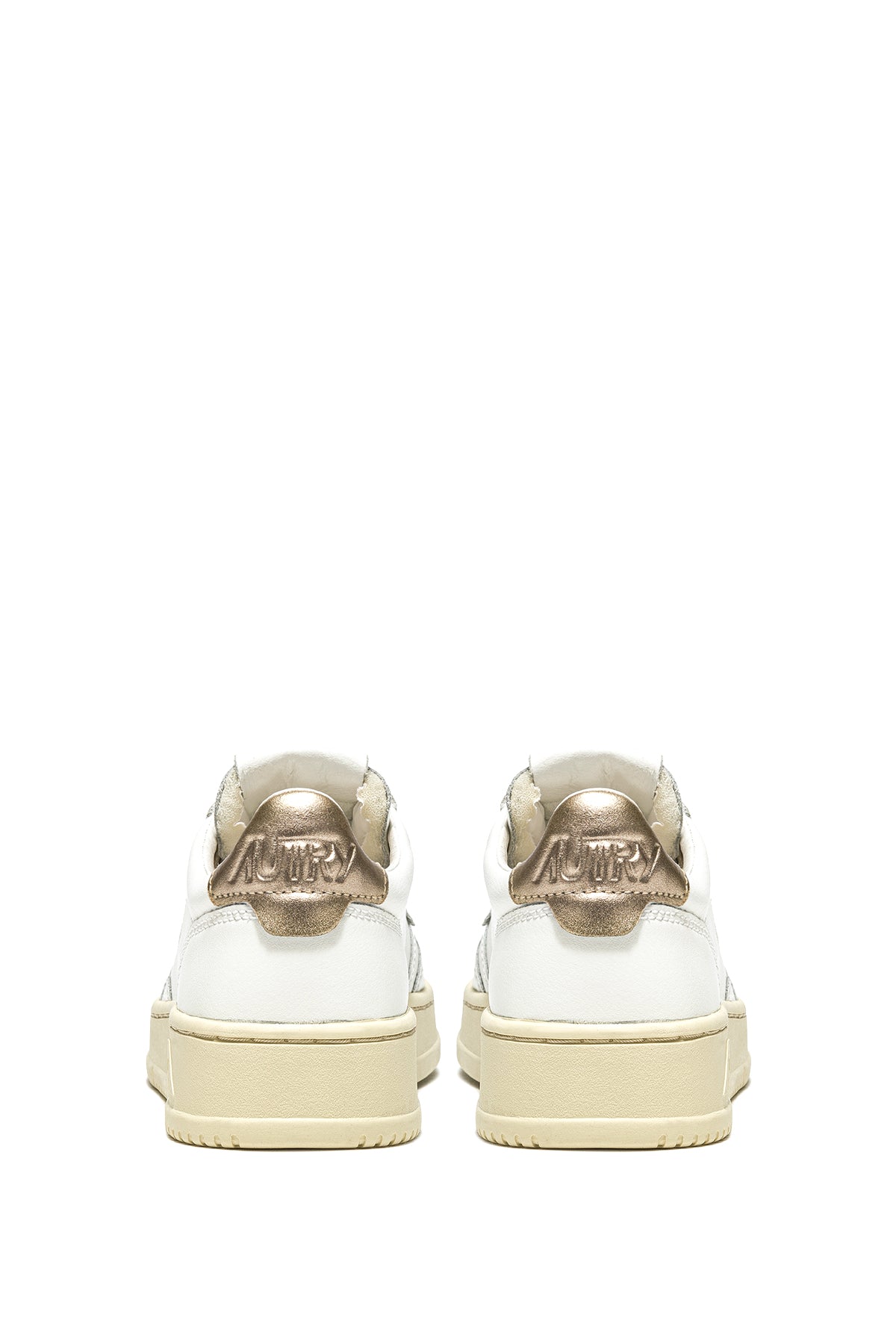 Autry Sneaker Medalist donna in pelle bianca con talloncino Gold AULW LL06 WHT/GOLD 