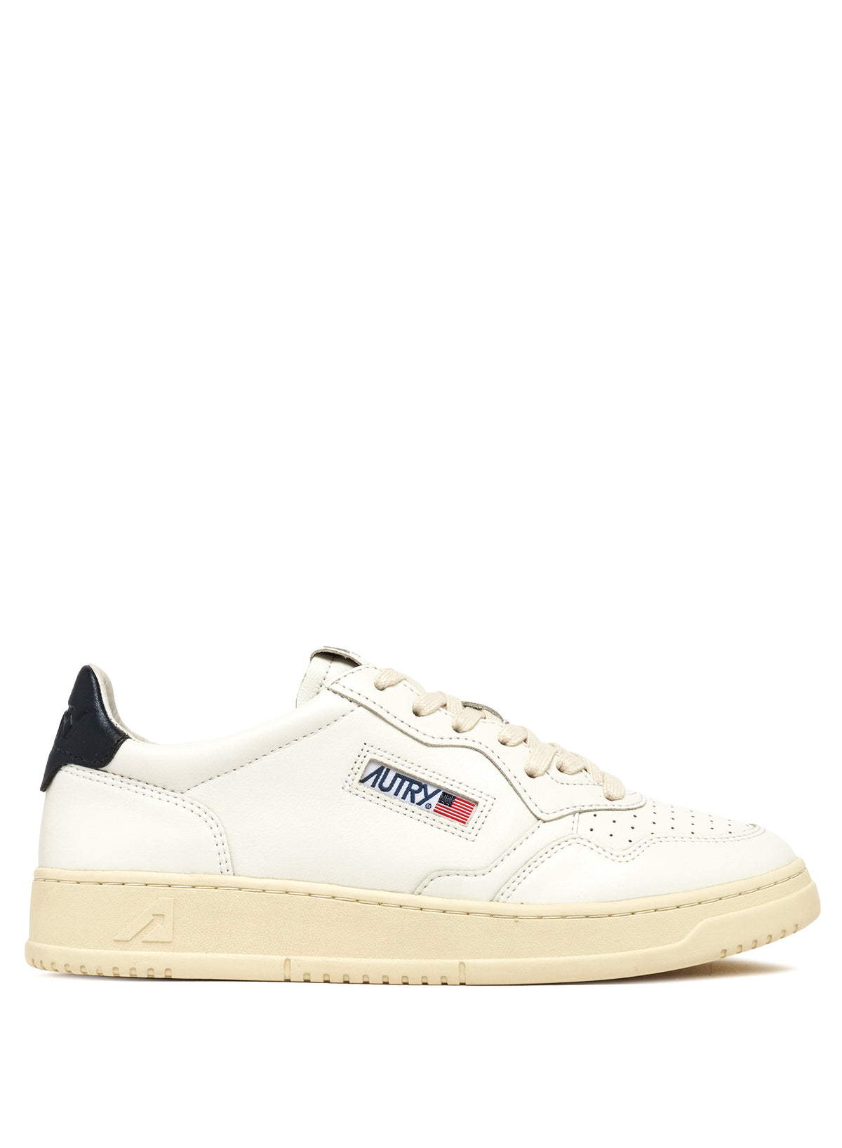 Autry Sneaker Medalist donna in pelle bianca con talloncino Space AULW LL12 WHT/SPACE 
