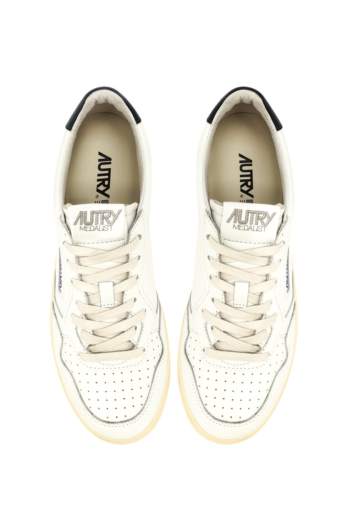 Autry Sneaker Medalist donna in pelle bianca con talloncino Space AULW LL12 WHT/SPACE 