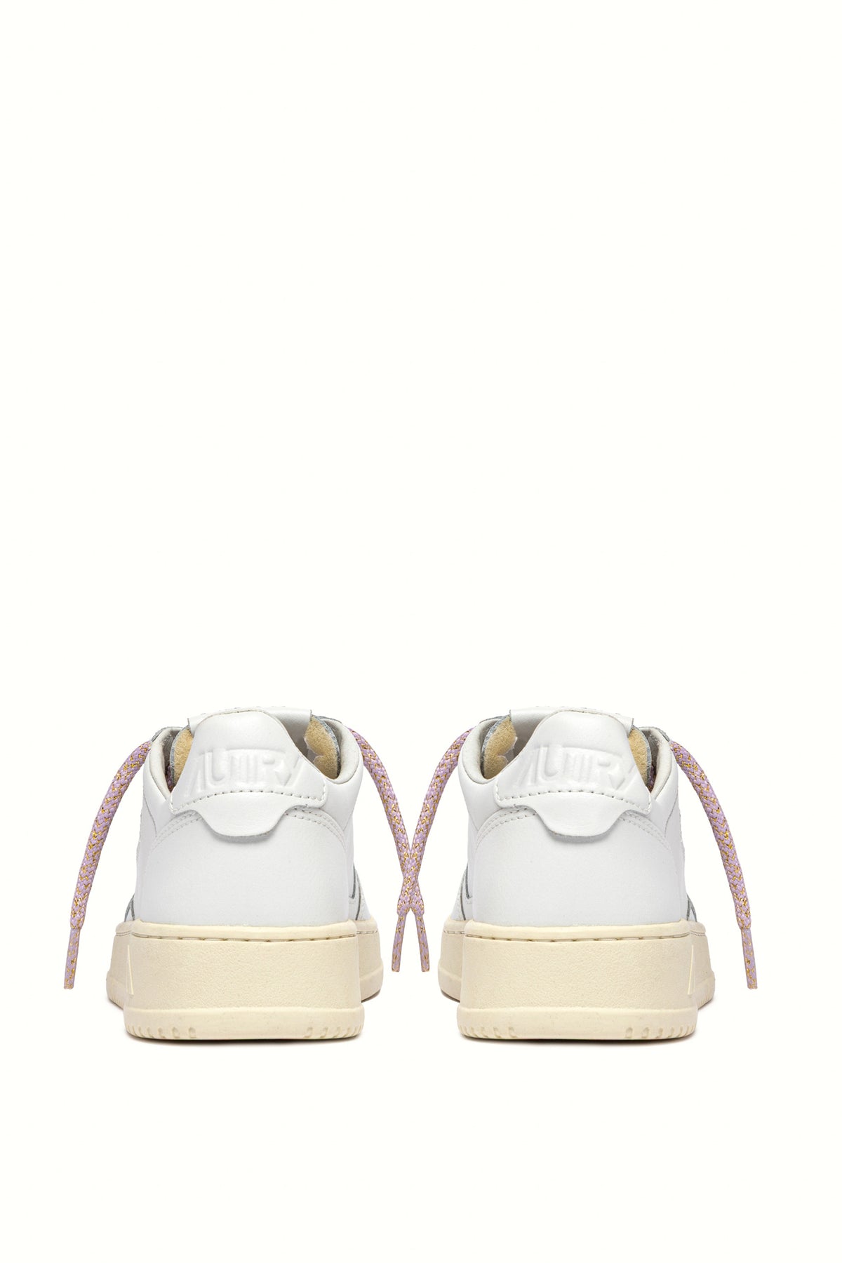 Autry Sneaker Medalist donna in pelle bianca con lacci oversize lilla Taiorch AULW SW04 WHT/TAIORCH 