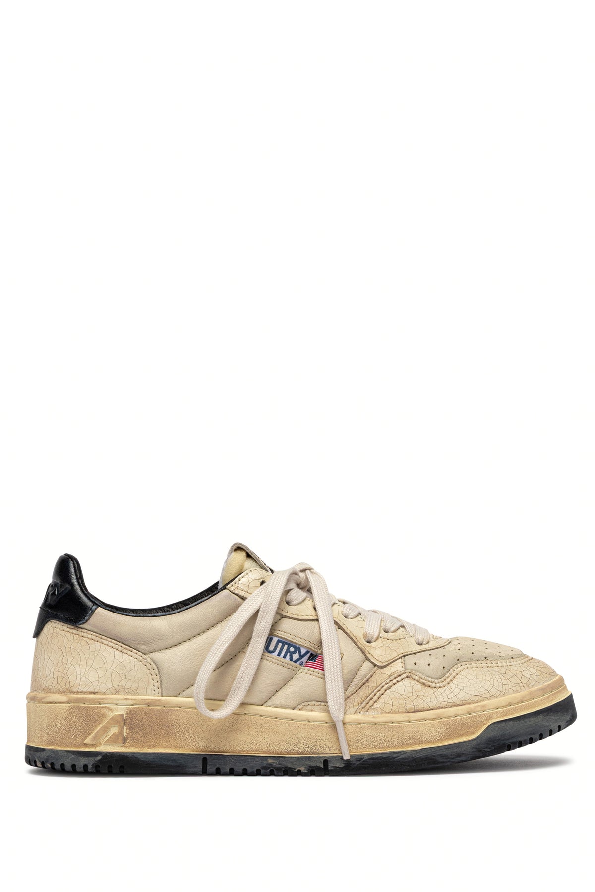 Autry Sneaker SuperVintage in pelle imbottita craquelé AVLM AD01 WH ASPR/BLK 