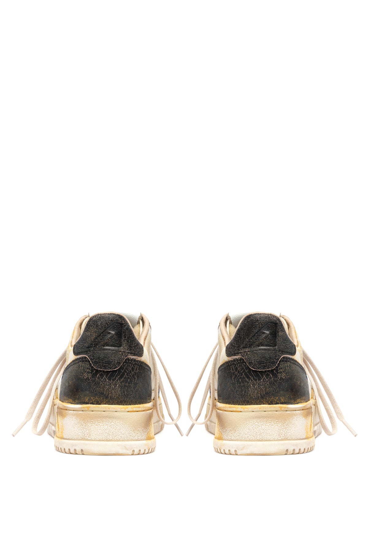 Autry Sneaker SuperVintage in pelle craquelé bianco/nero AVLM KG01 WHT/BLK 