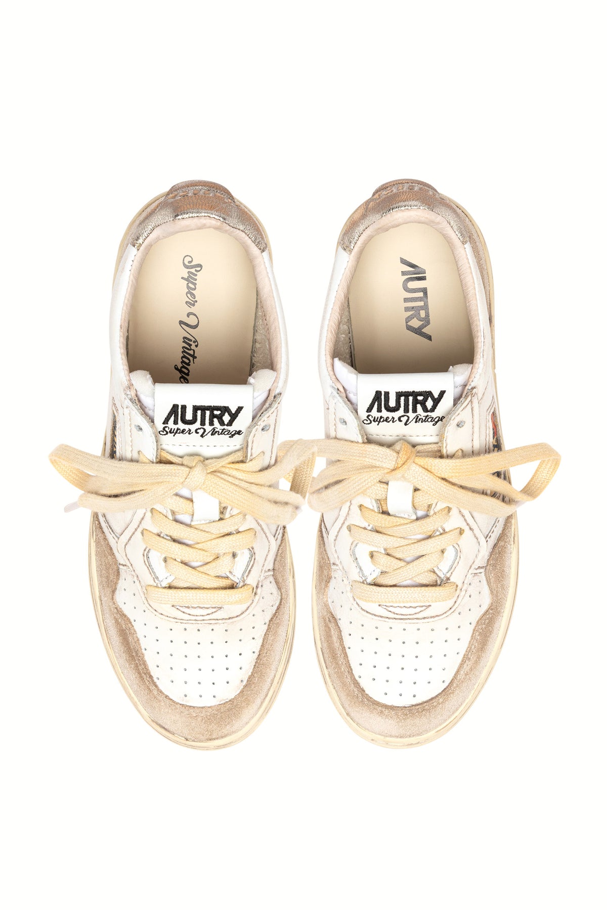 Autry Sneaker SuperVintage in pelle-camoscio bianco/Gold AVLM LS75 WHT/GOLD 