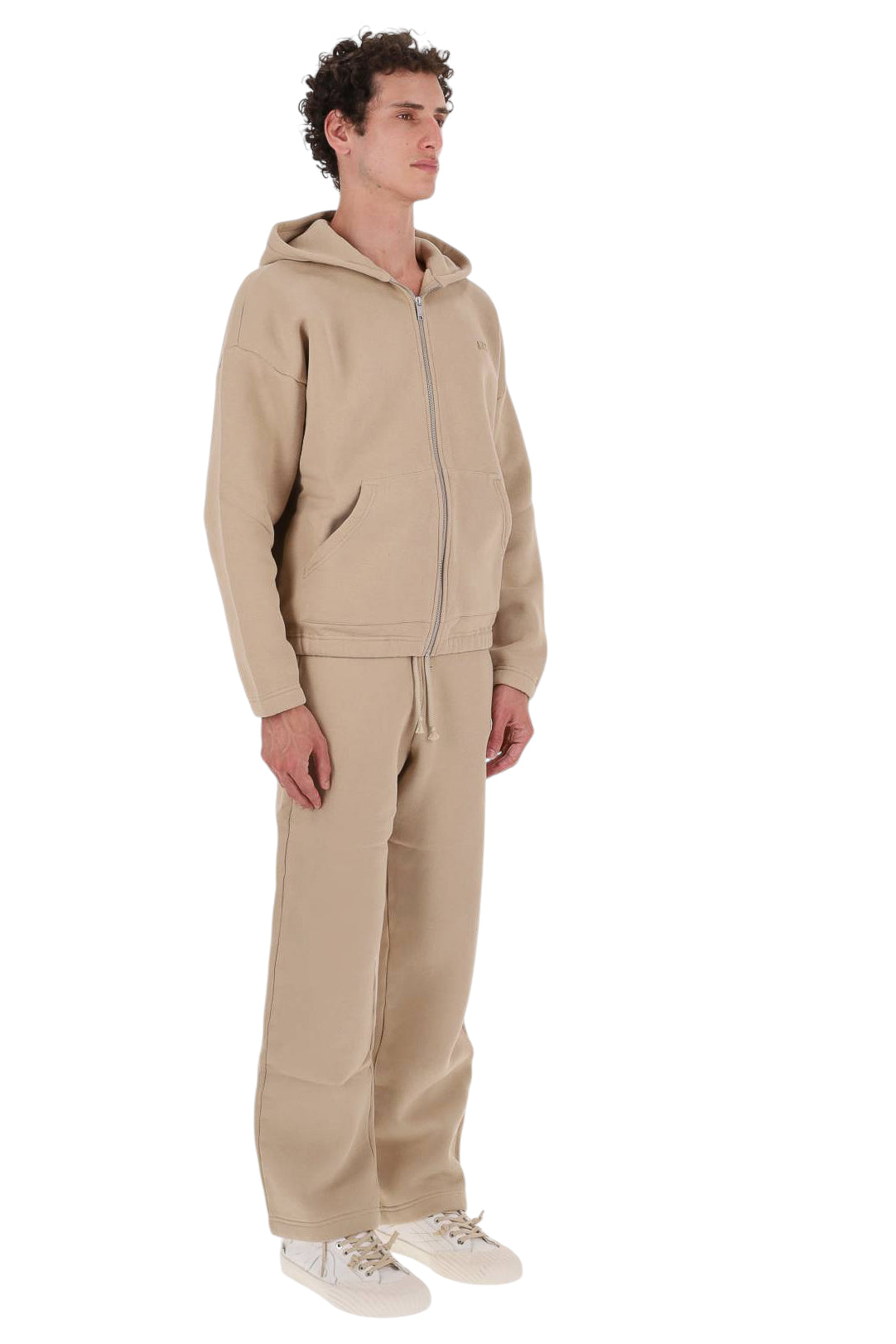 Autry Felpa zip unisex in heavy jersey di cotone Sediment con cappuccio HIPX 121N SEDIMENT 